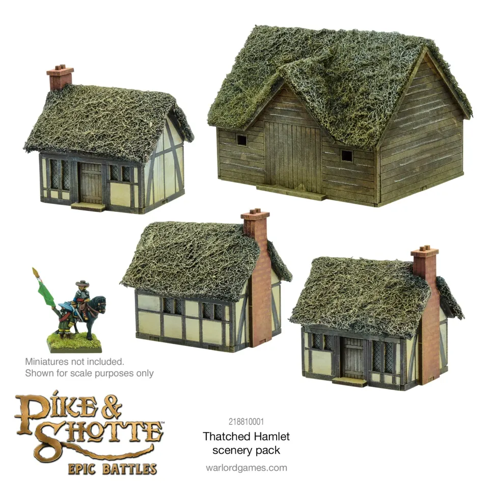 Bolt Action Pike & Shotte Epic Battles Thatched Hamlet scenery pack décor MDF