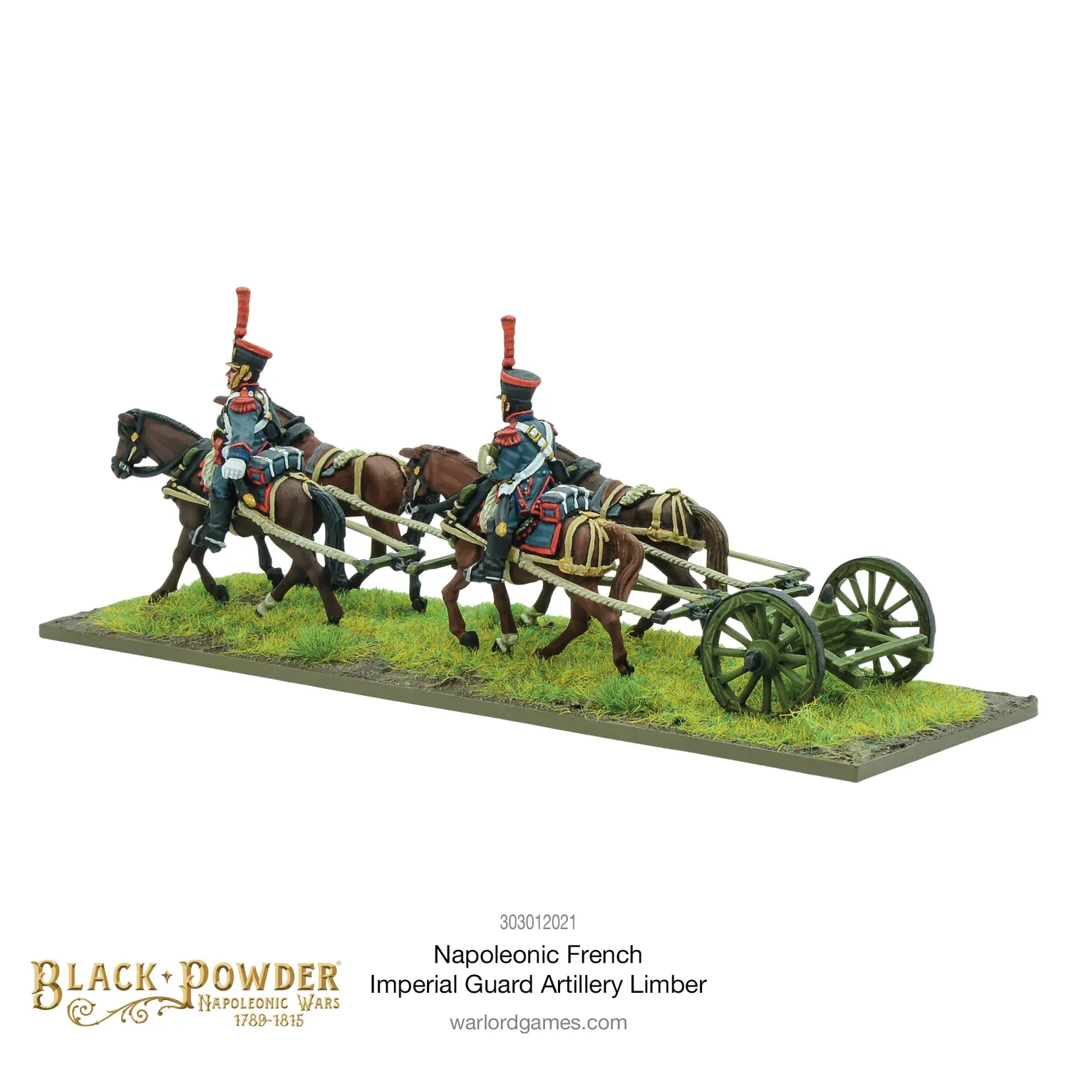 Black Powder Napoleonic French Imperial Guard Artillery Limber attelage résine