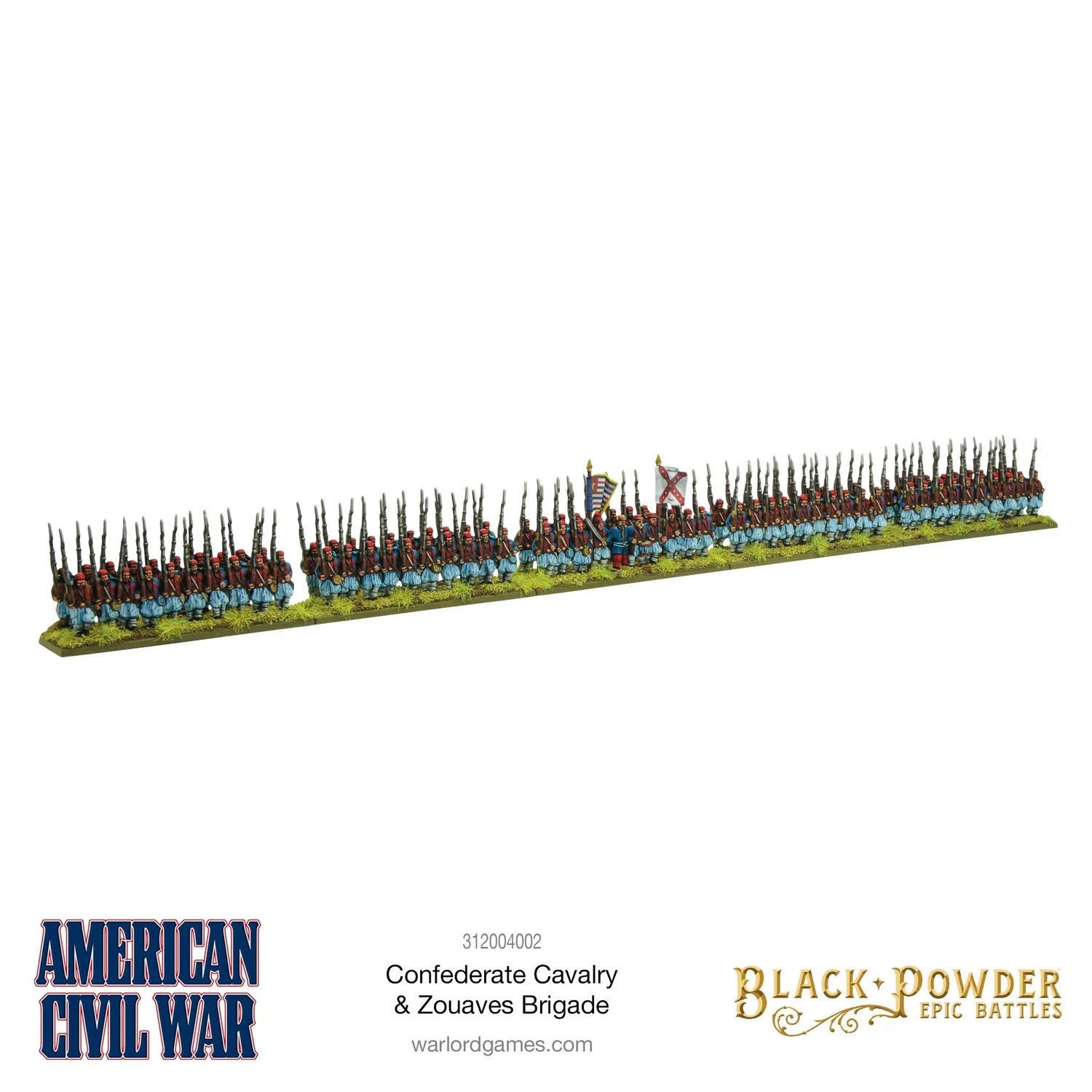 Bolt Action Black Powder Epic Battles American Civil War Confederate Cavalry & Zouaves Brigade figurines plastique