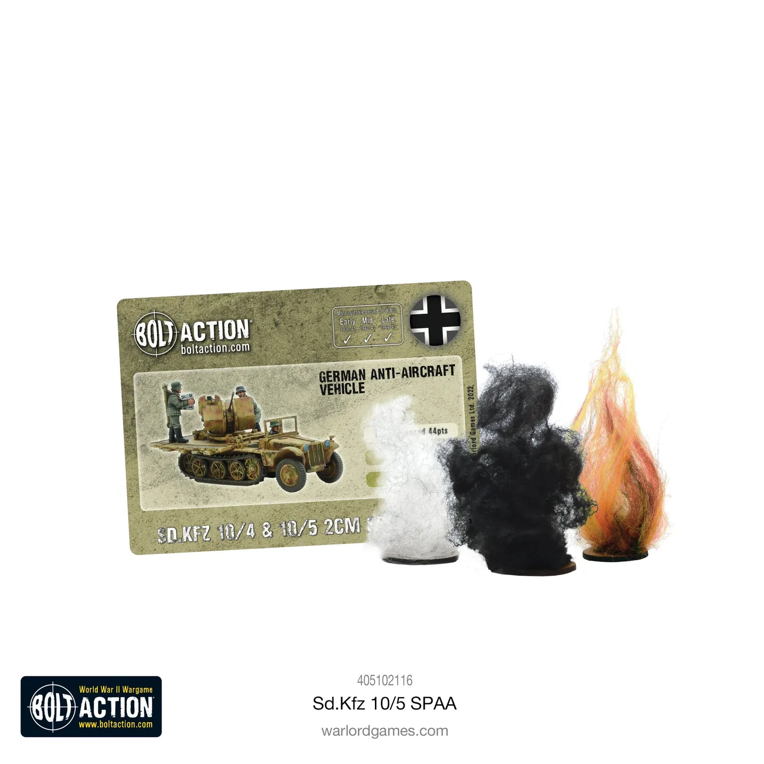 Bolt Action Sd.Kfz 10/5 SPAA véhicule Flak 38 résine métal