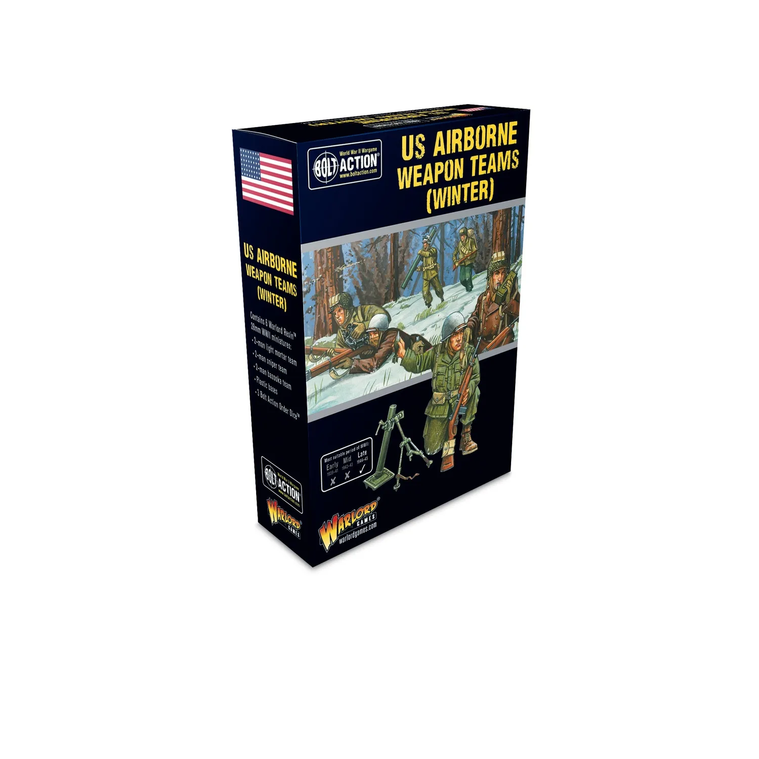 Bolt Action US Airborne (Winter) Weapons Teams équipes d’armes 6 figurines