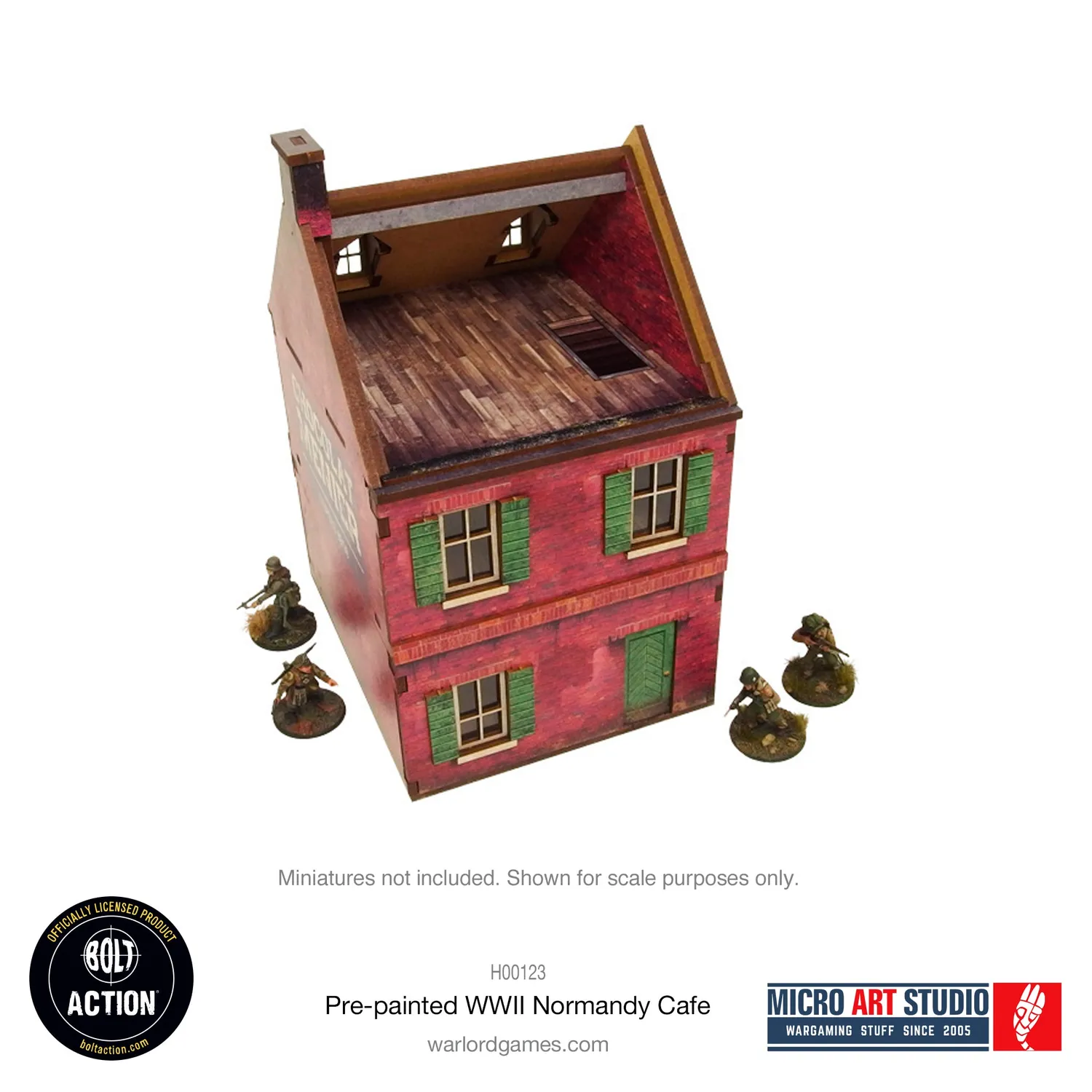Bolt Action Pre-painted WW2 Normandy Cafe bâtiment prépeint 28-30 mm