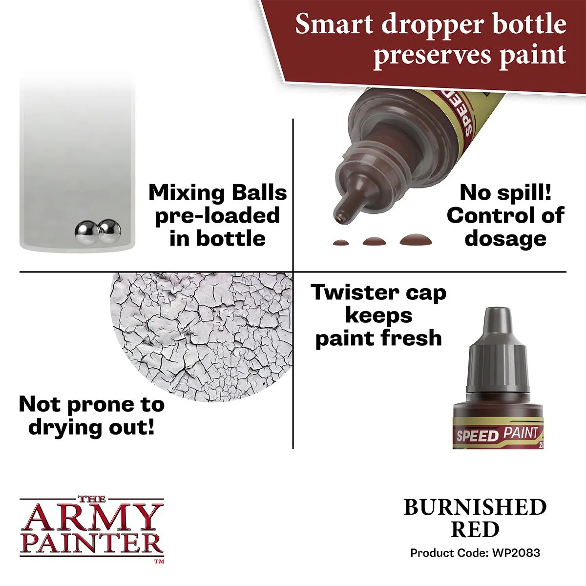 Army Painter Speedpaint Burnished Red peinture une couche 18 ml