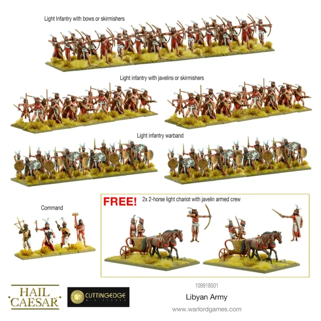 Hail Caesar Libyan Army coffret 92 figurines chars bronze