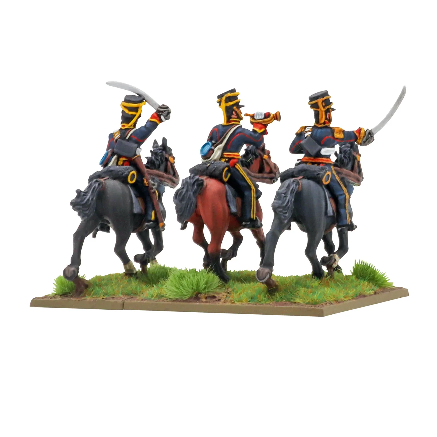 Bolt Action Crimean War Light Dragoons command figurines x3 métal