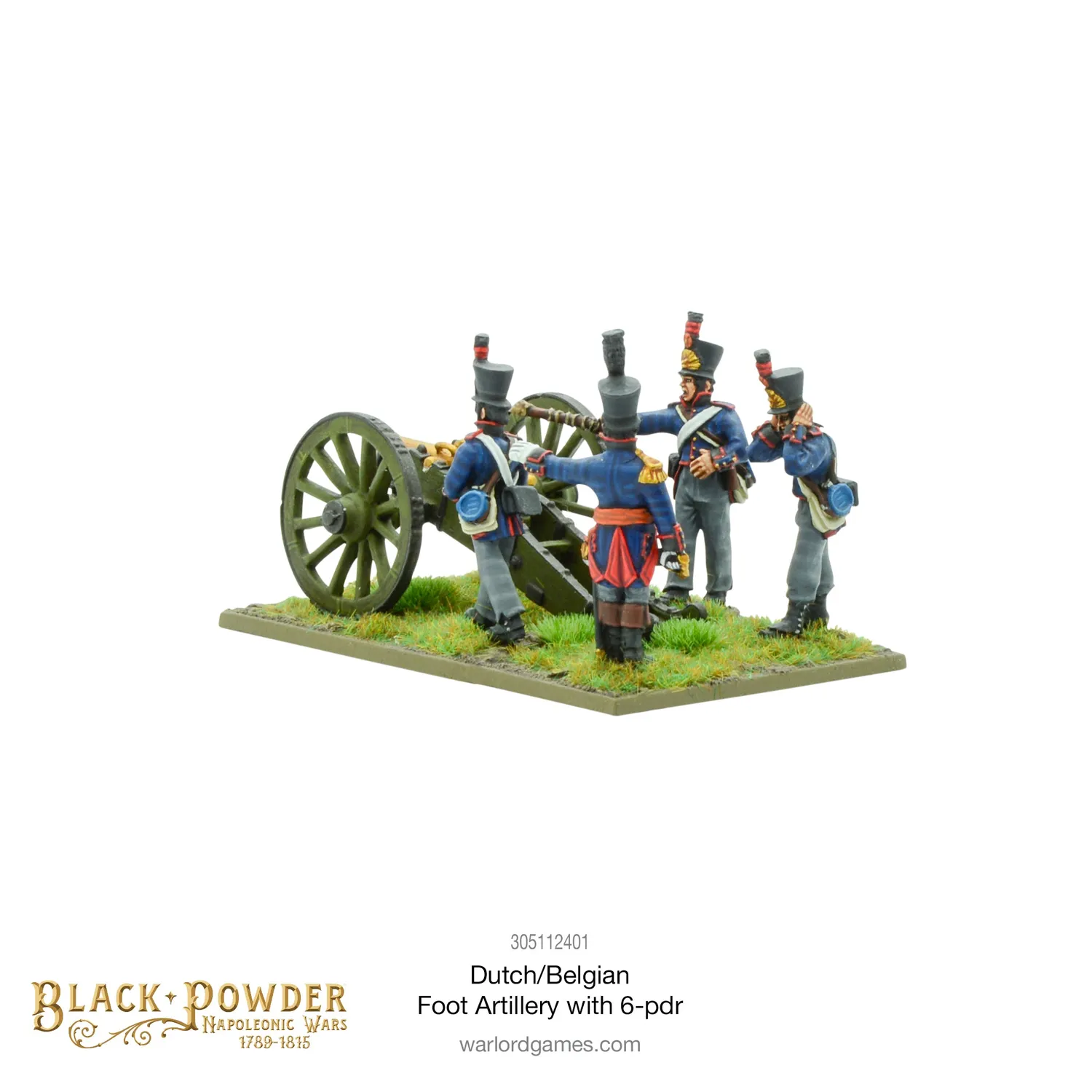 Bolt Action Napoleonic Dutch-Belgian Foot Artillery with 6-pdr canon