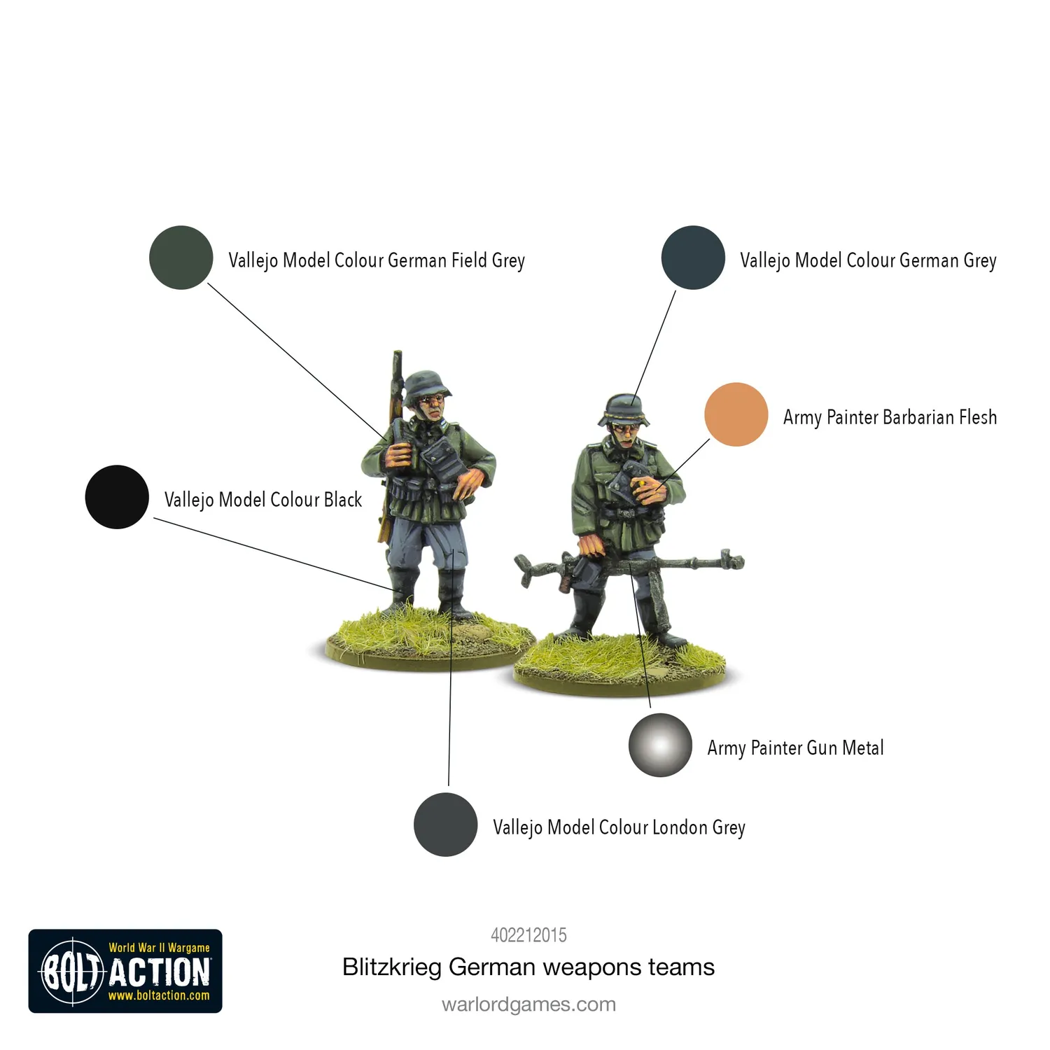 Bolt Action Blitzkrieg German weapons teams figurines
