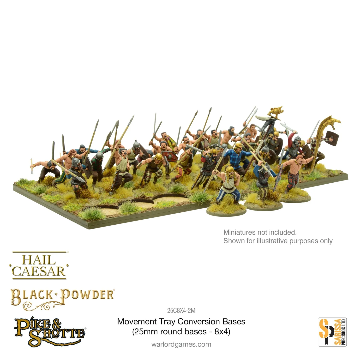 Bolt Action Bases Movement Tray Conversion Bases 25mm rond 8x4 MDF