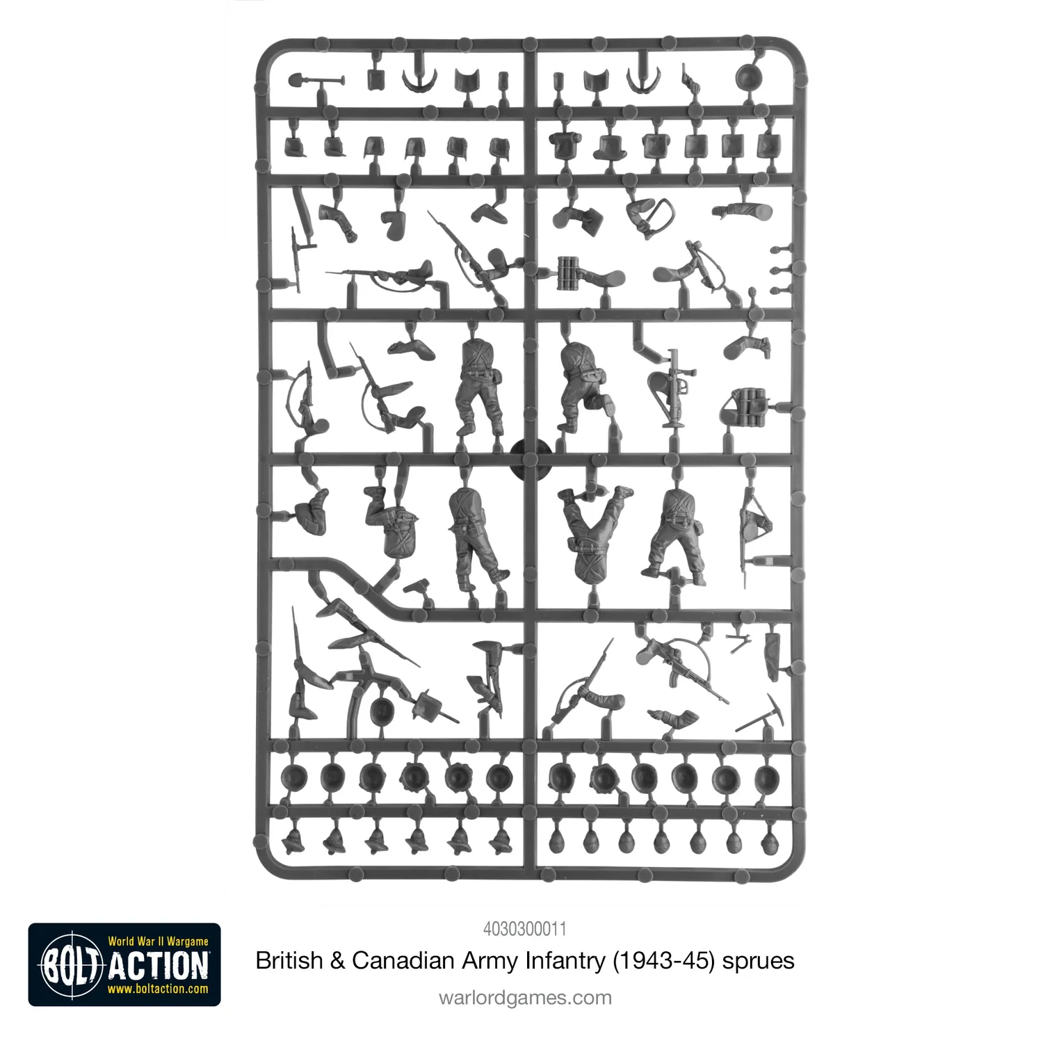 Bolt Action British Army Infantry grappe plastique 6 corps