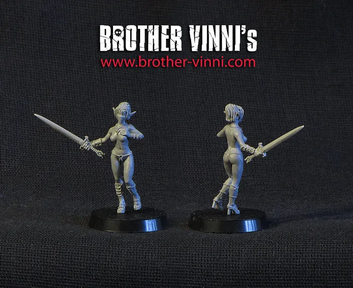 Brother Vinni elfe guerrière figurine résine 28mm épée
