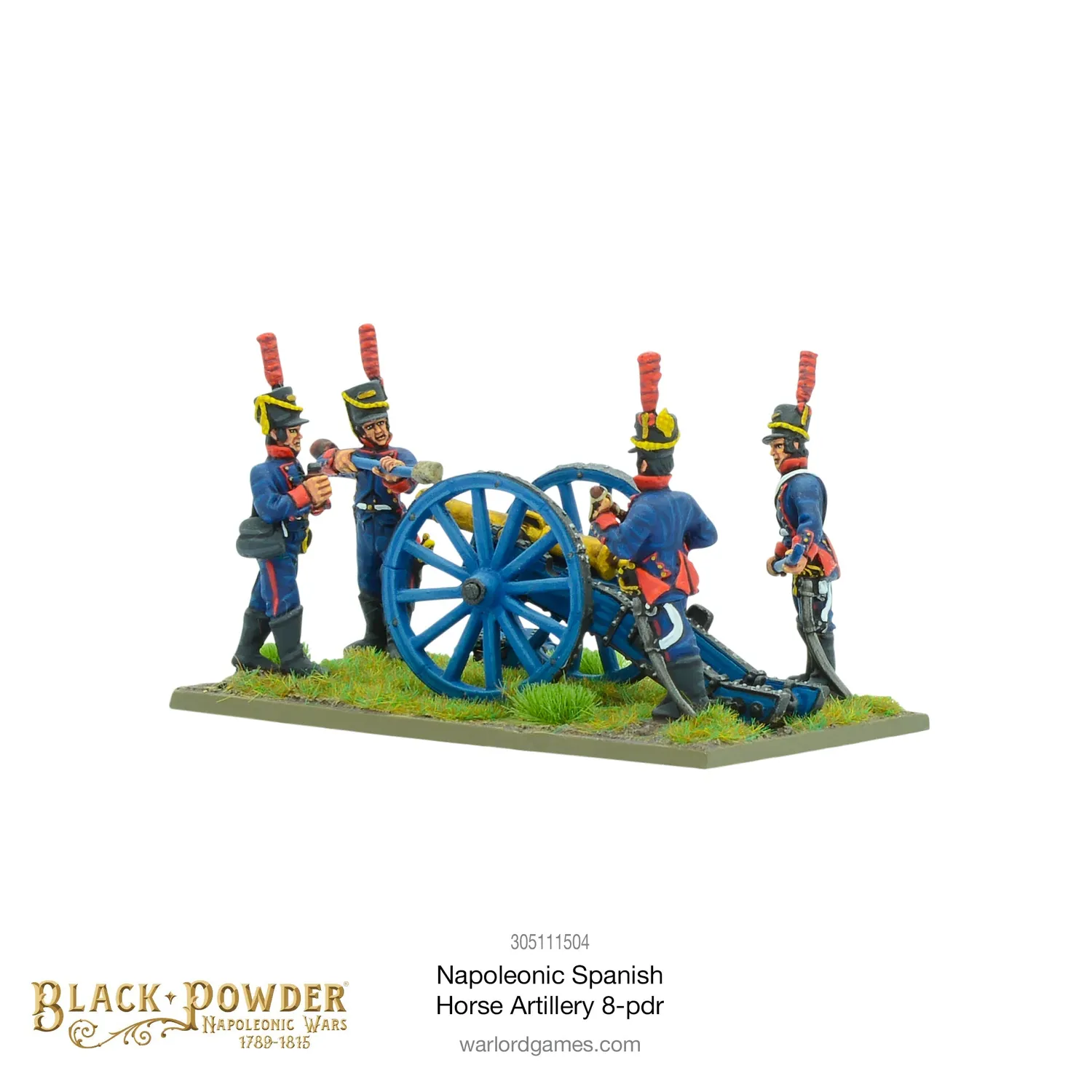 Bolt Action Black Powder Napoleonic Spanish Horse Artillery with 8-pdr canon métal
