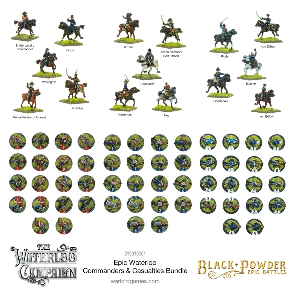 Bolt Action Epic Waterloo Commanders & Casualties Bundle figurines