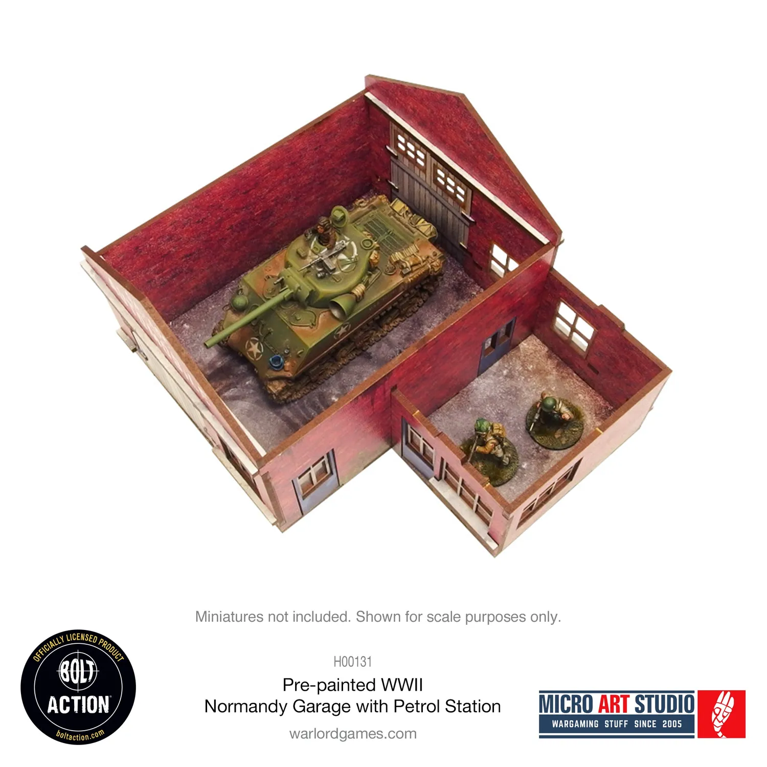 Bolt Action WW2 Normandy Garage with Petrol Station garage prépeint