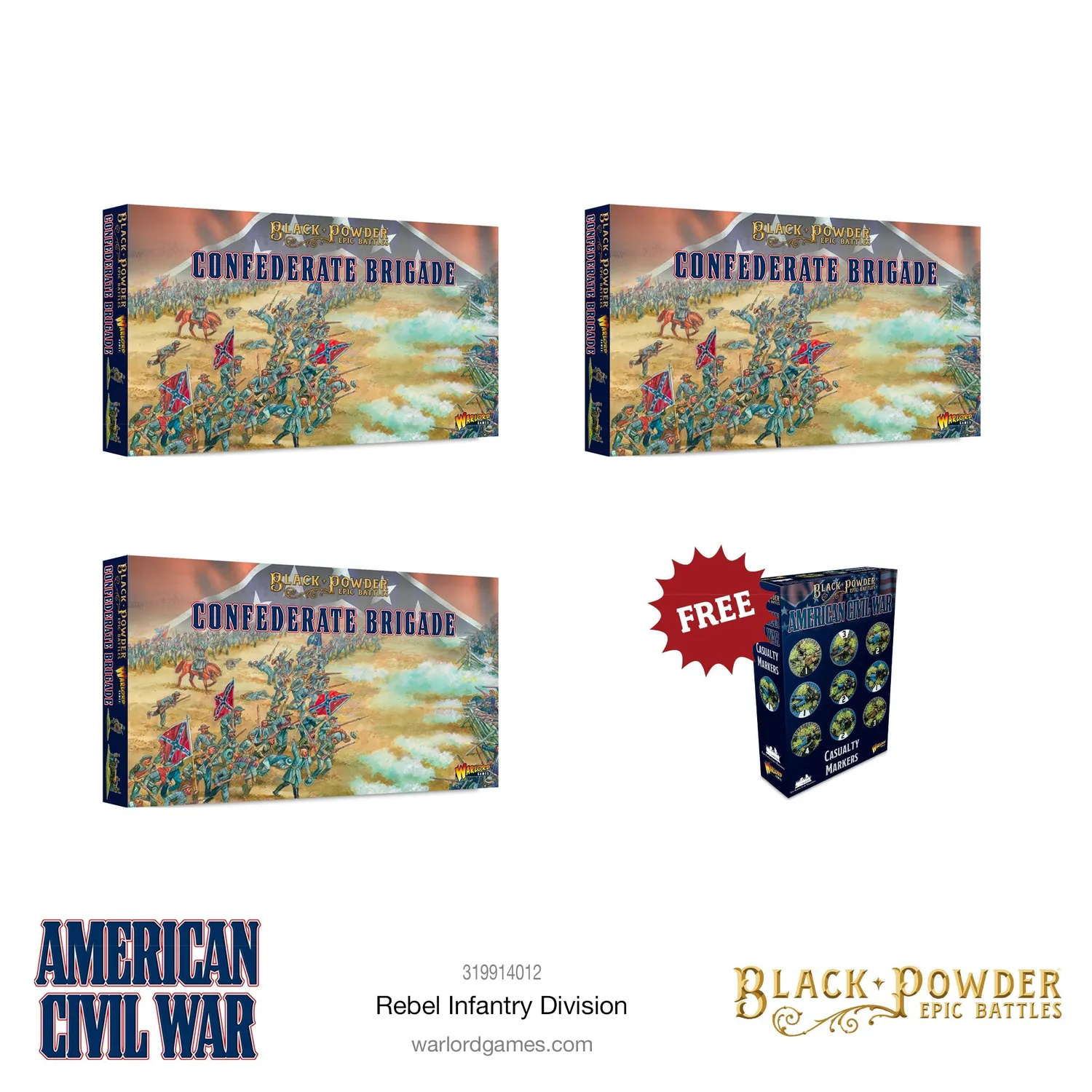 Black Powder Epic Battles American Civil War Rebel Infantry Division figurines