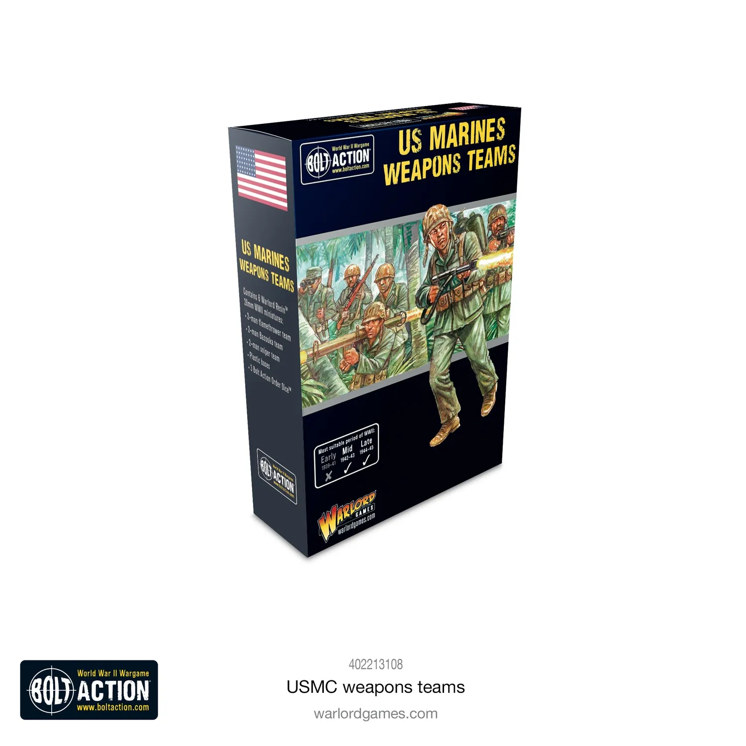 Warlord Games Bolt Action USMC Weapons Teams figurines