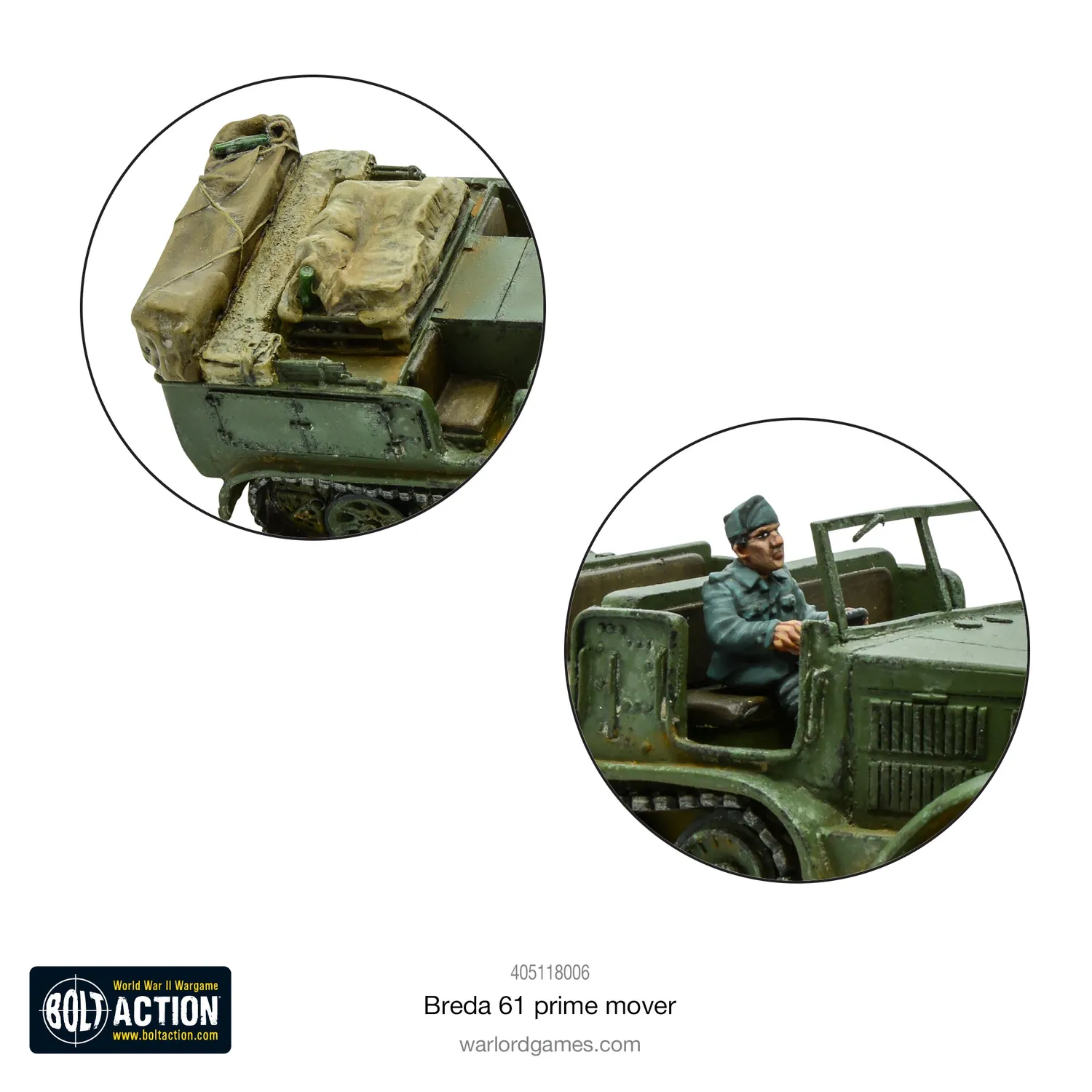 Bolt Action Breda 61 tracteur italien véhicule résine + métal