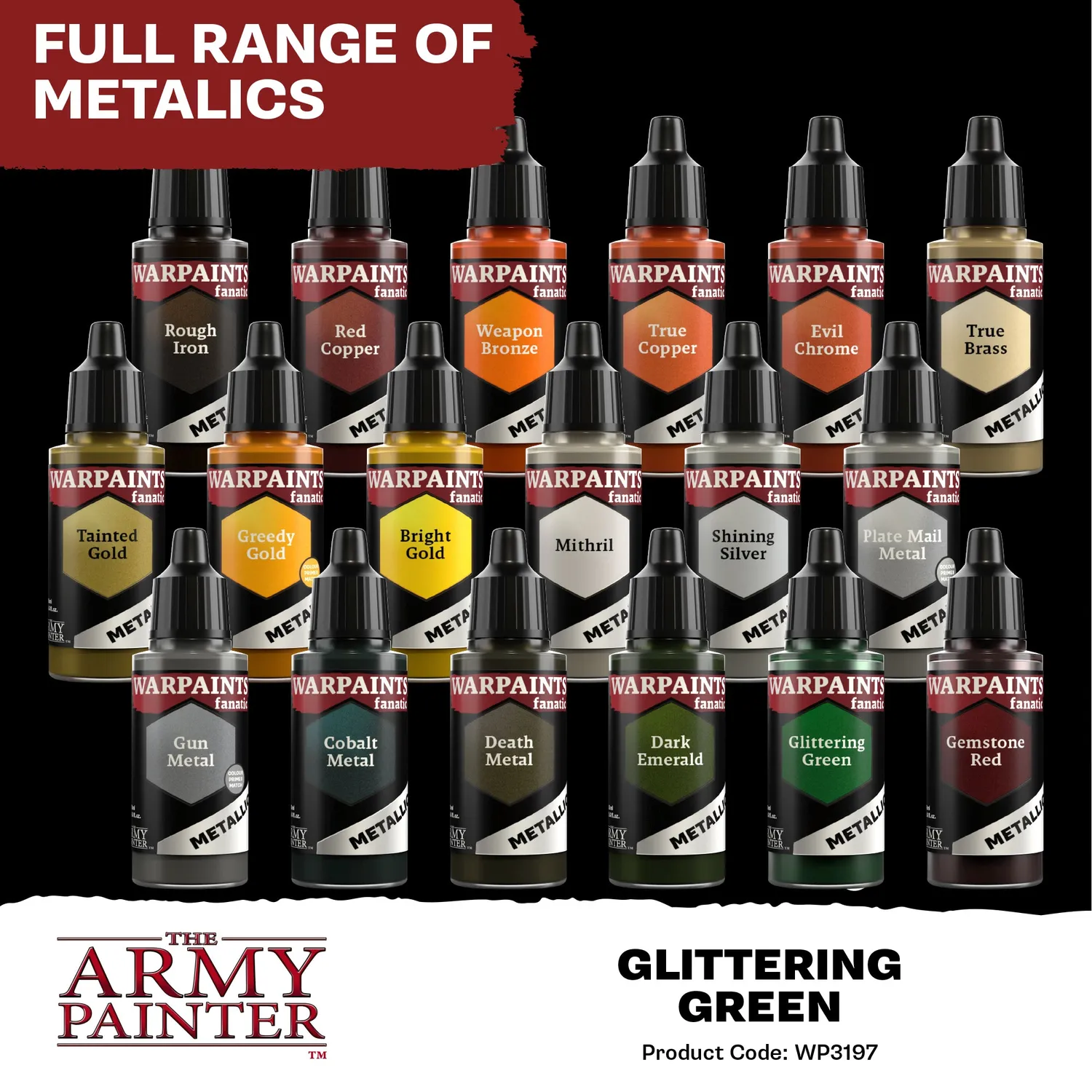 Army Painter Warpaints Fanatic Glittering Green peinture métallique