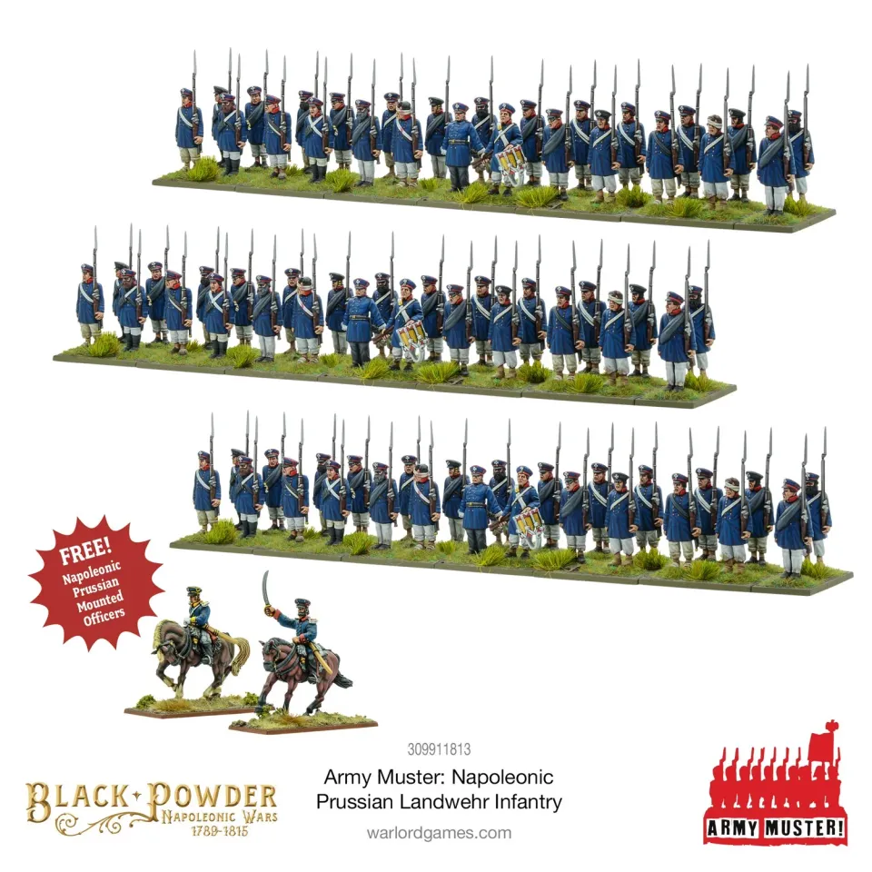 Bolt Action Army Muster Napoleonic Prussian Landwehr figurines