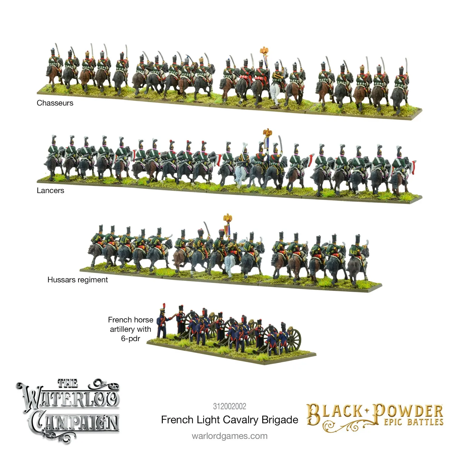 Warlord Games Black Powder Epic Waterloo brigade cavalerie légère coffret plastique