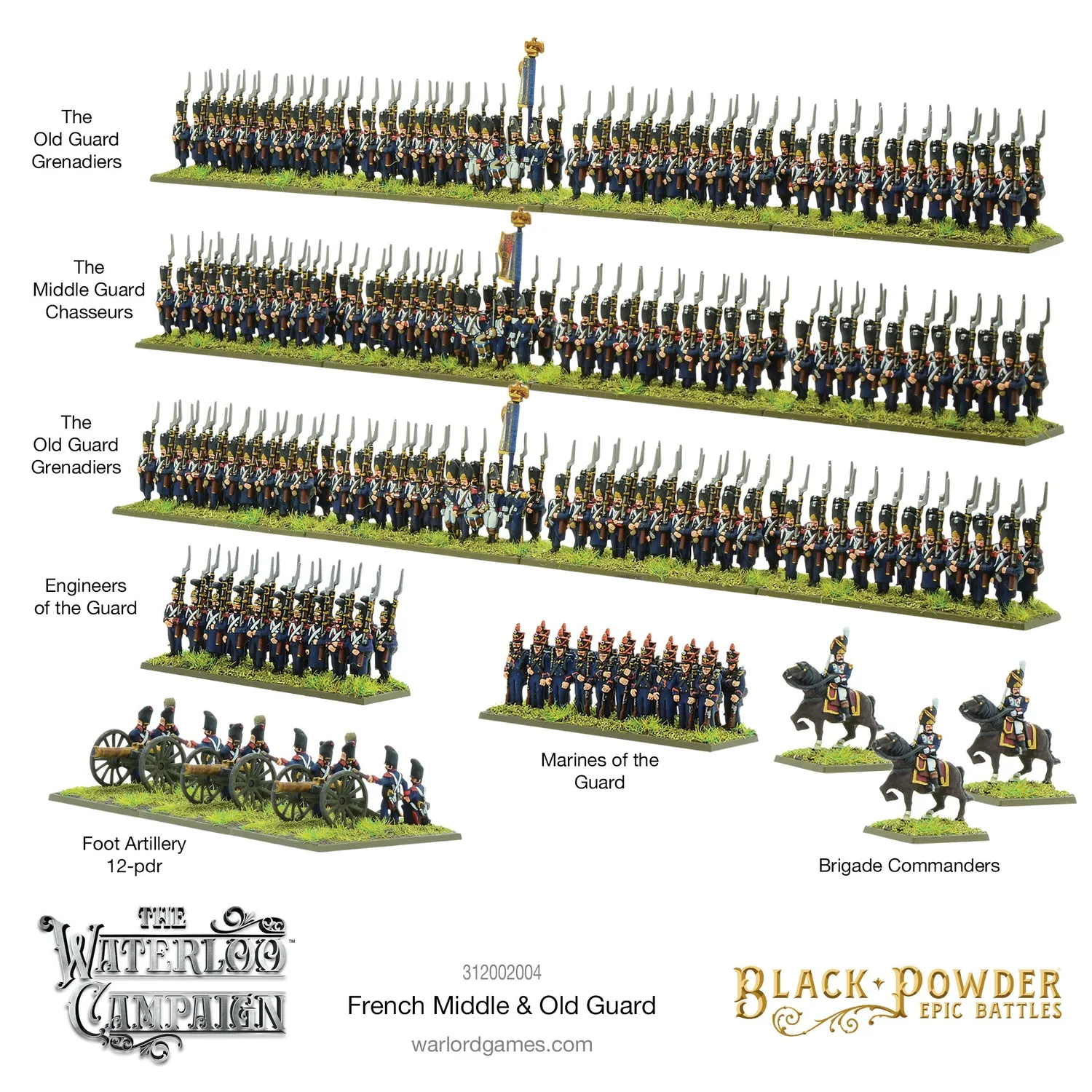 Black Powder Epic Battles French Middle & Old Guard figurines plastique