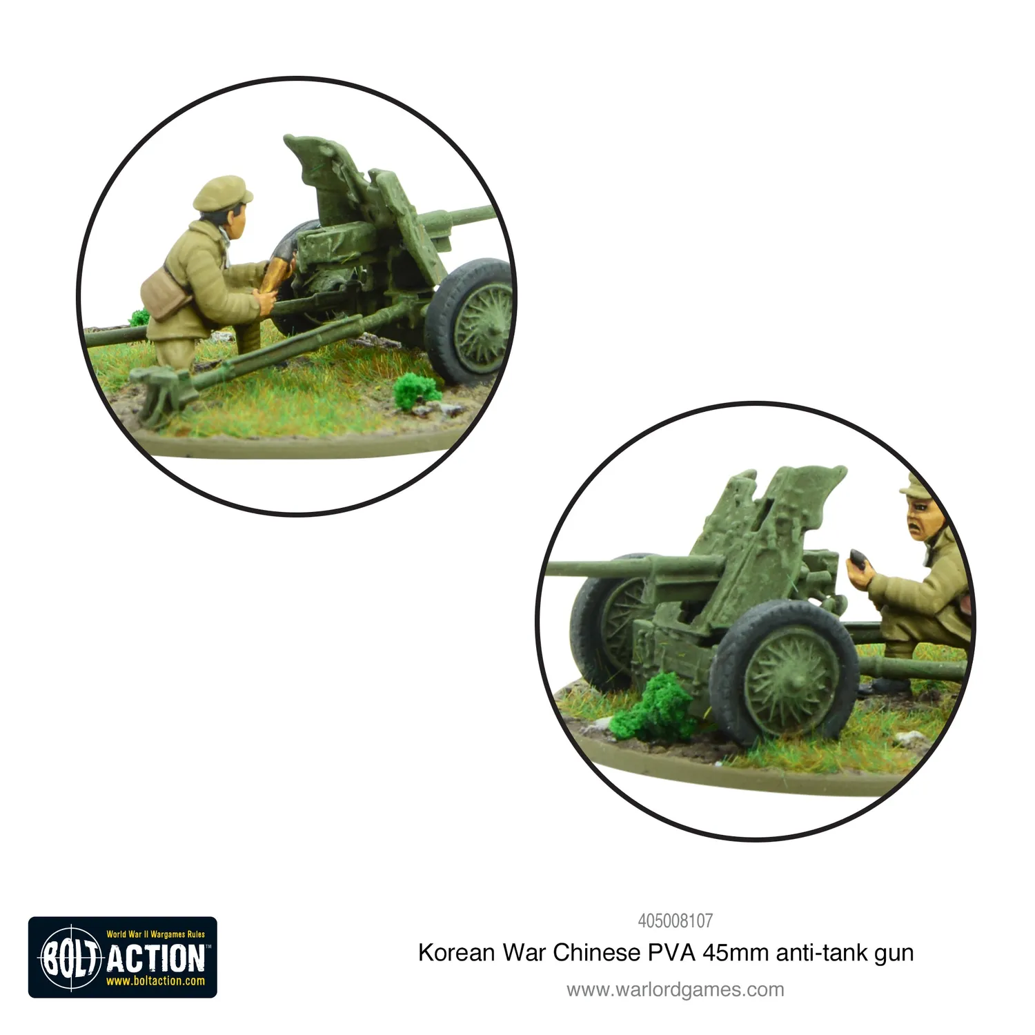 Bolt Action Korean War Chinese PVA 45mm canon métal