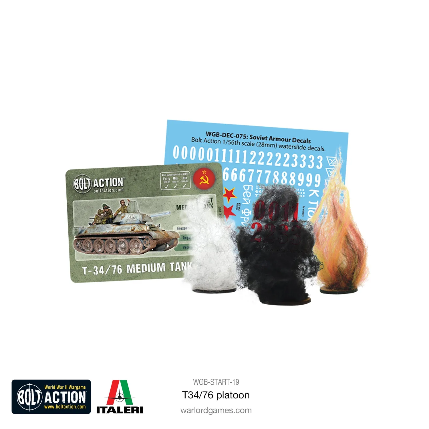 Bolt Action Soviet T34/76 platoon chars soviétiques plastique 3 véhicules
