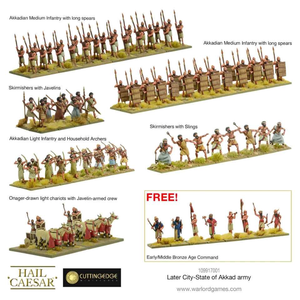 Bolt Action Hail Caesar Later City State of Akkad armée métal