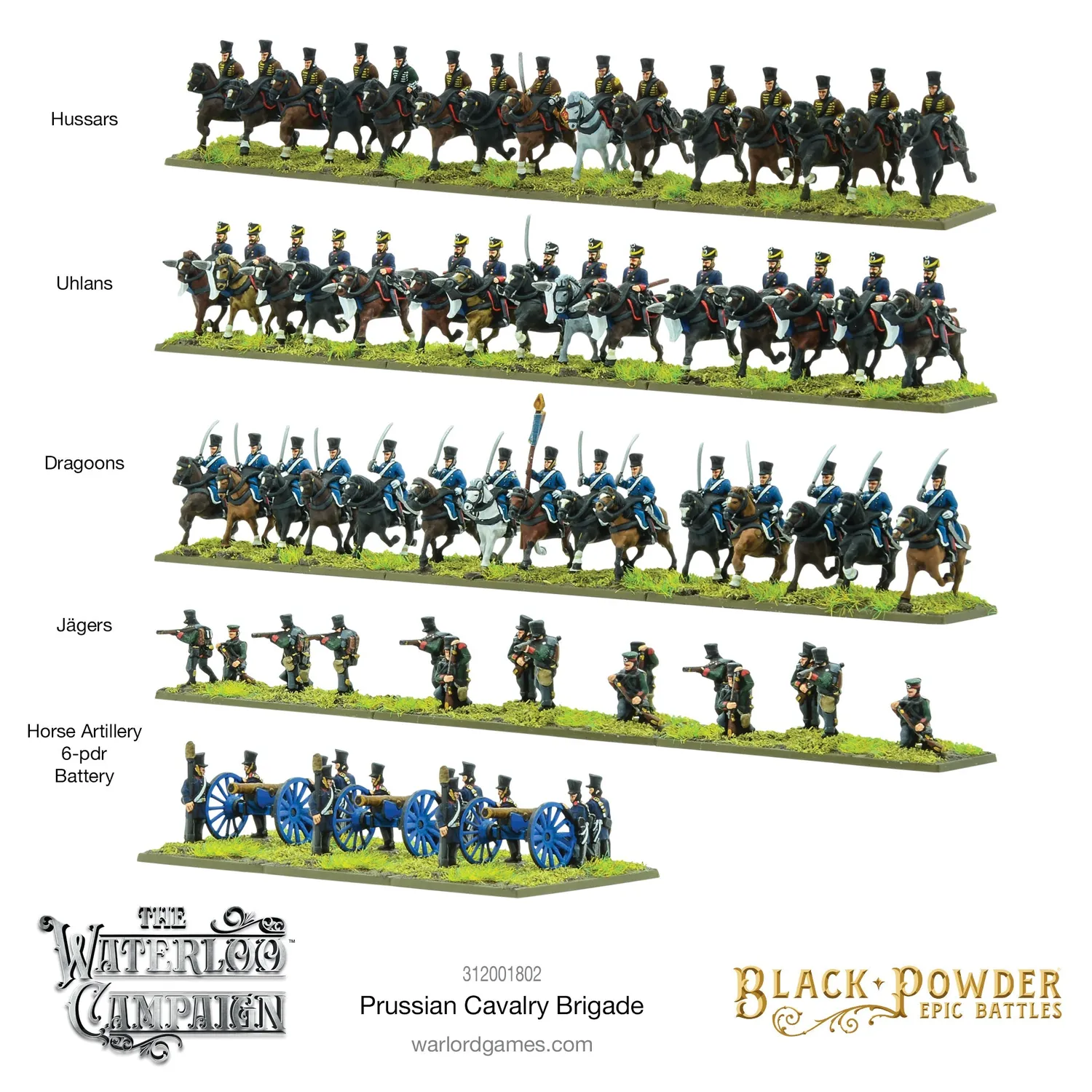 Bolt Action Black Powder Epic Battles Waterloo: Prussian Cavalry Brigade boîte plastique