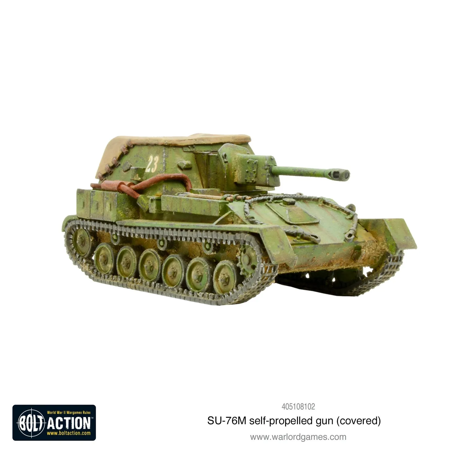 Warlord Games Bolt Action SU-76M bâché canon automoteur résine
