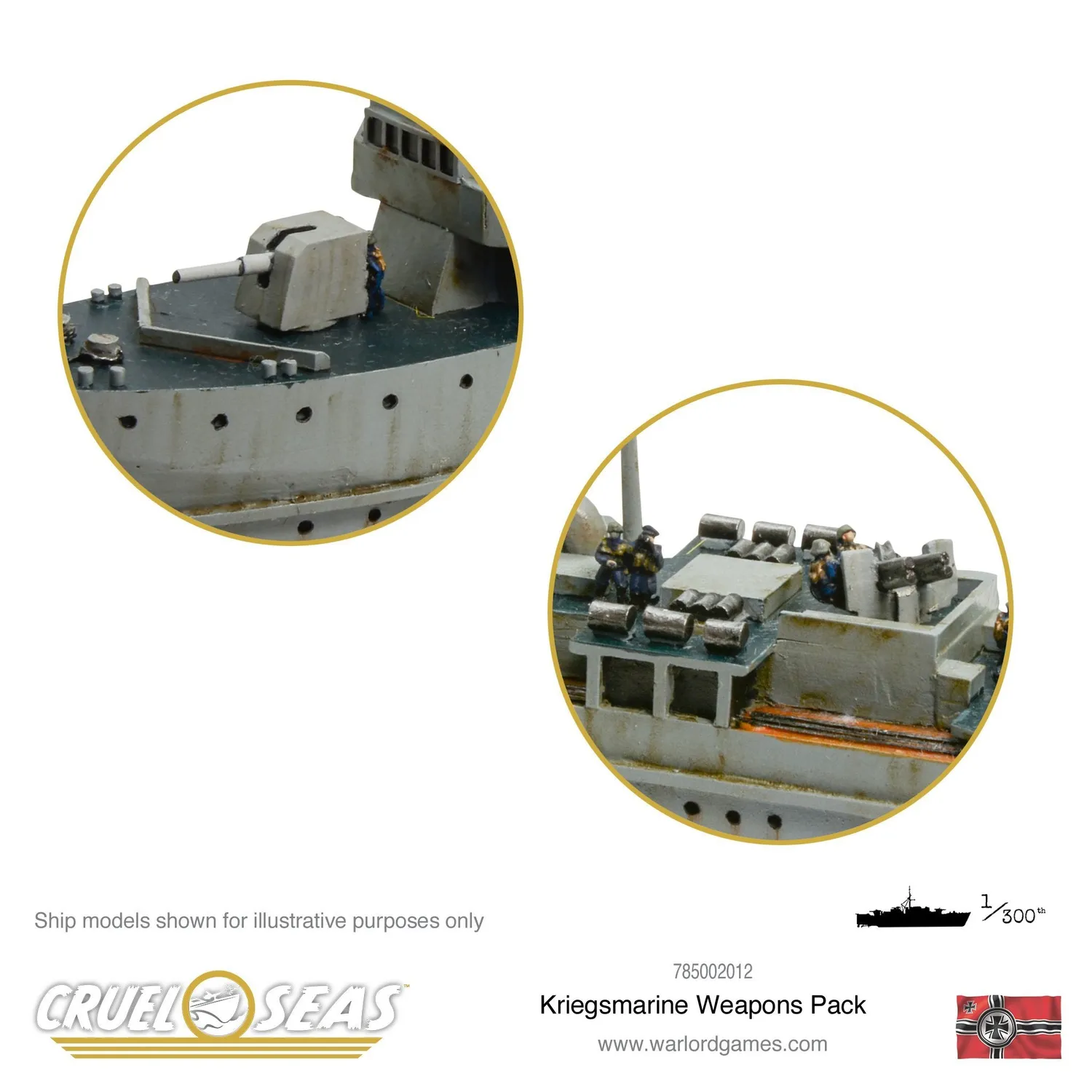 Bolt Action Cruel Seas Kriegsmarine pack armes métal