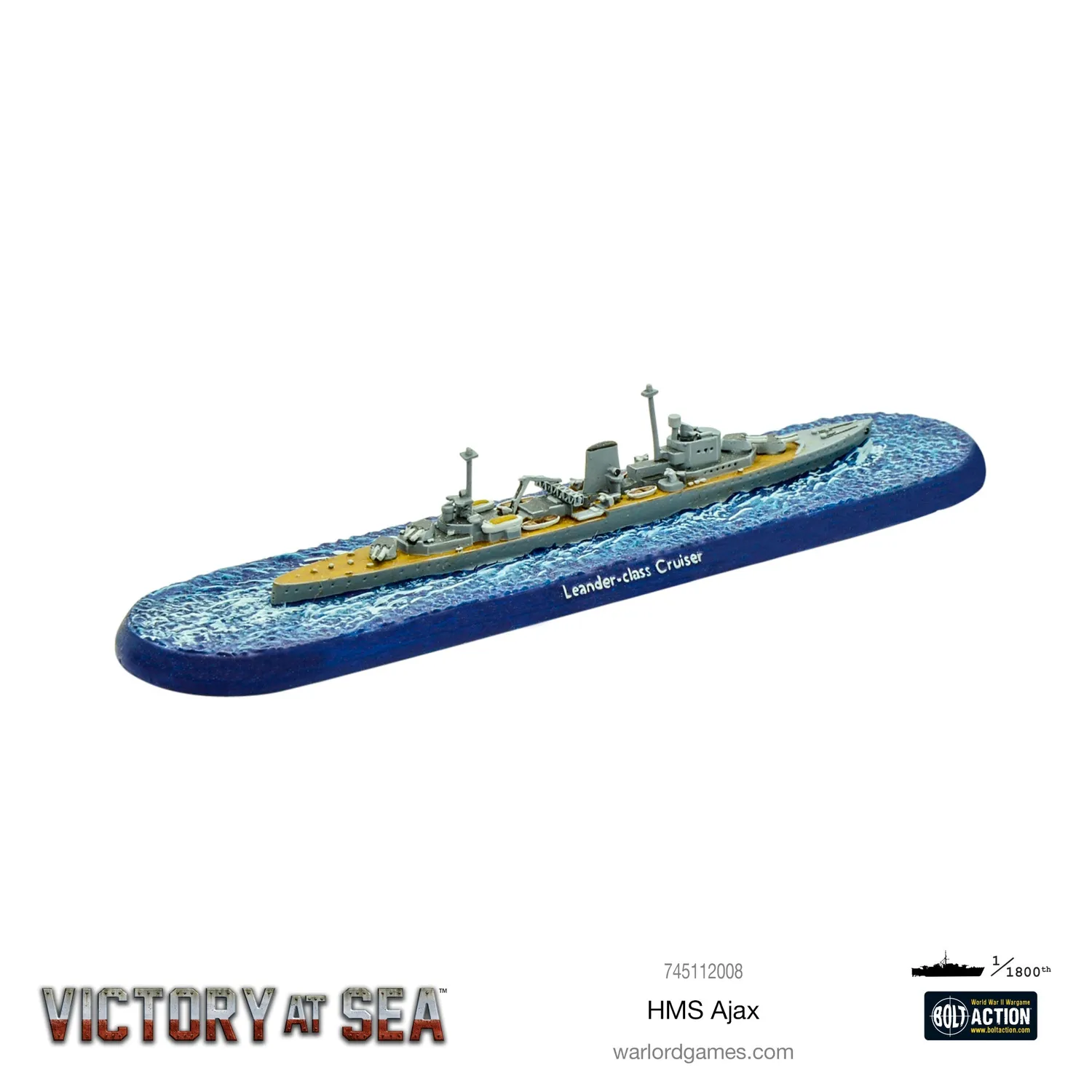 Bolt Action Victory at Sea HMS Ajax navire résine