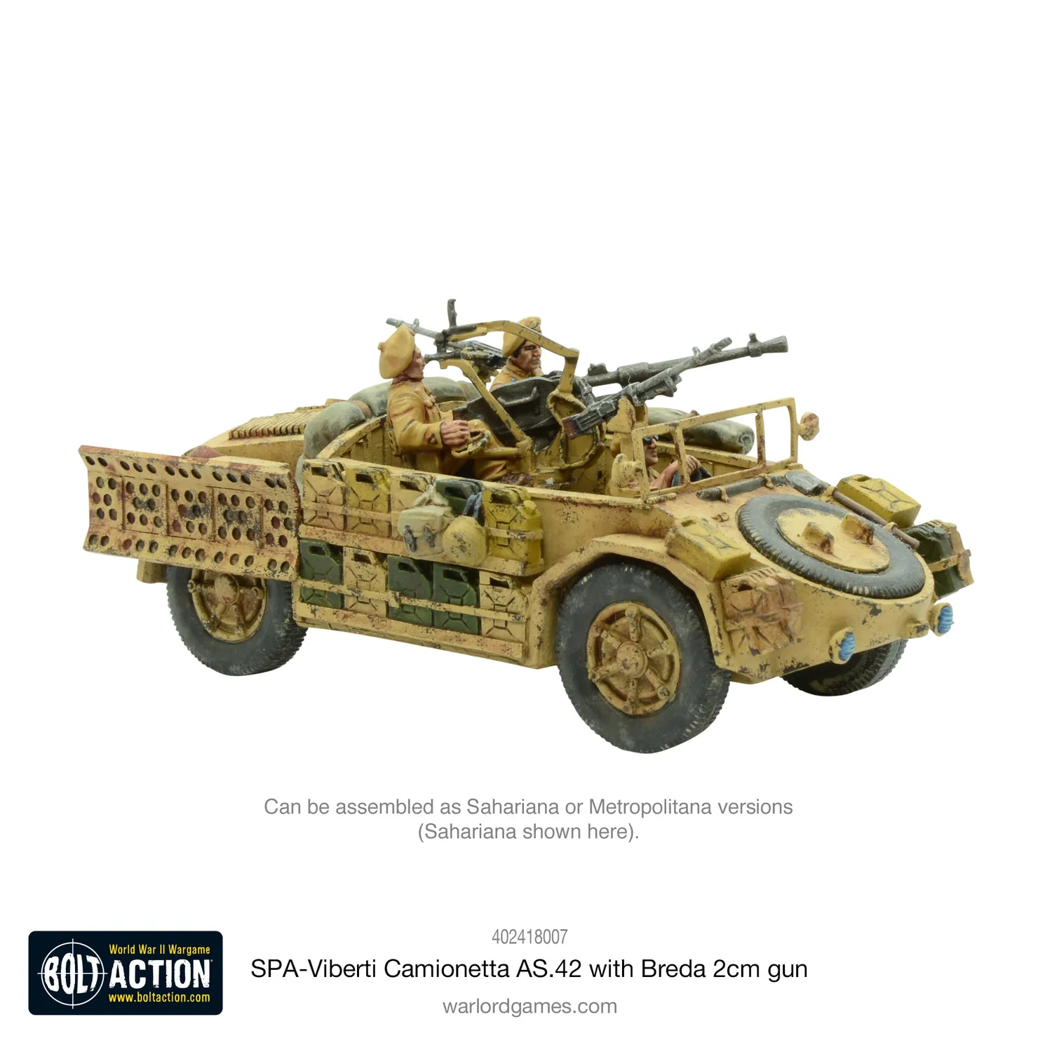 Bolt Action SPA-Viberti Camionetta AS. 42 véhicule métal résine 28 mm