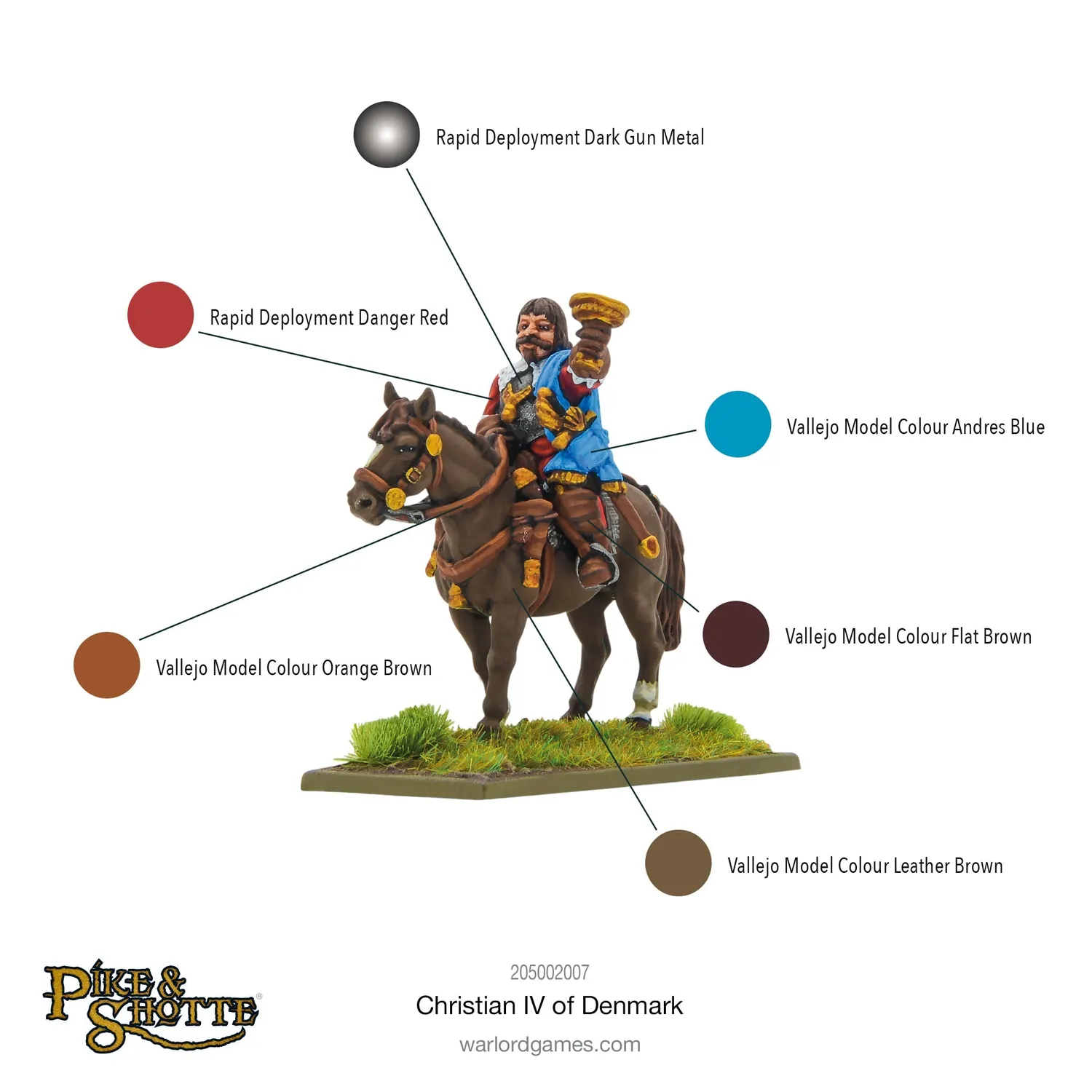 Warlord Games Pike & Shotte Christian IV of Denmark figurine métal à cheval
