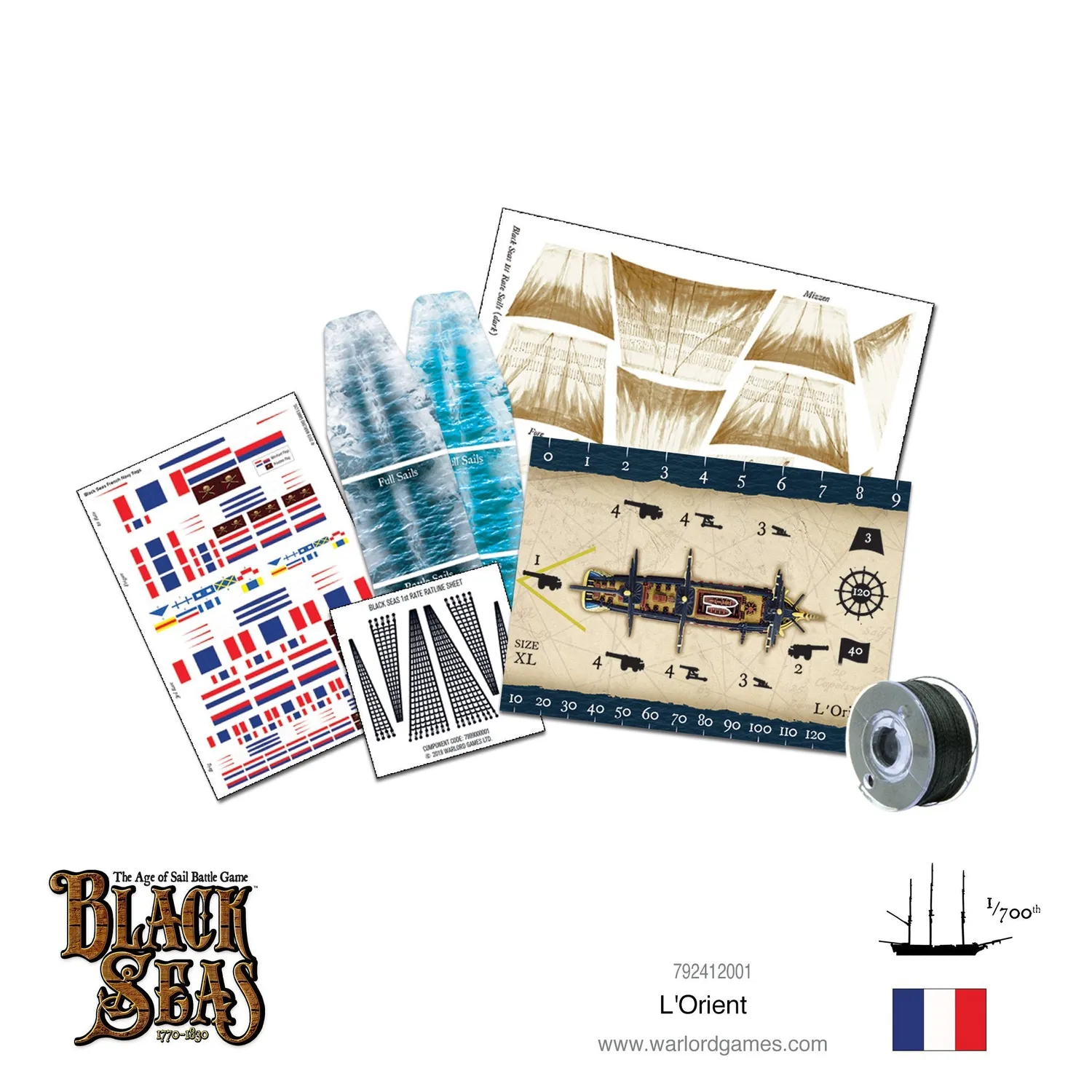 Bolt Action Black Seas L'Orient navire miniature 118 canons