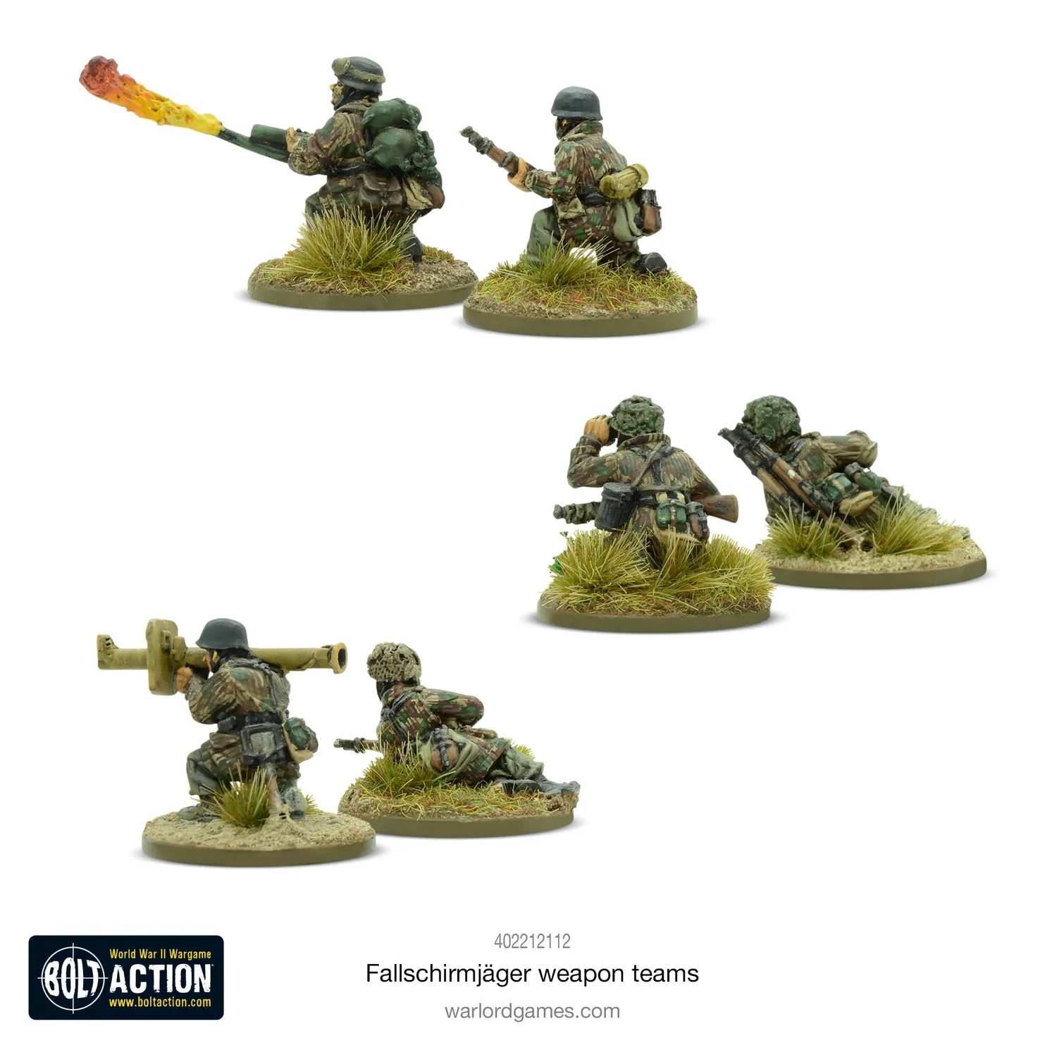 Bolt Action Fallschirmjäger weapons teams figurines résine