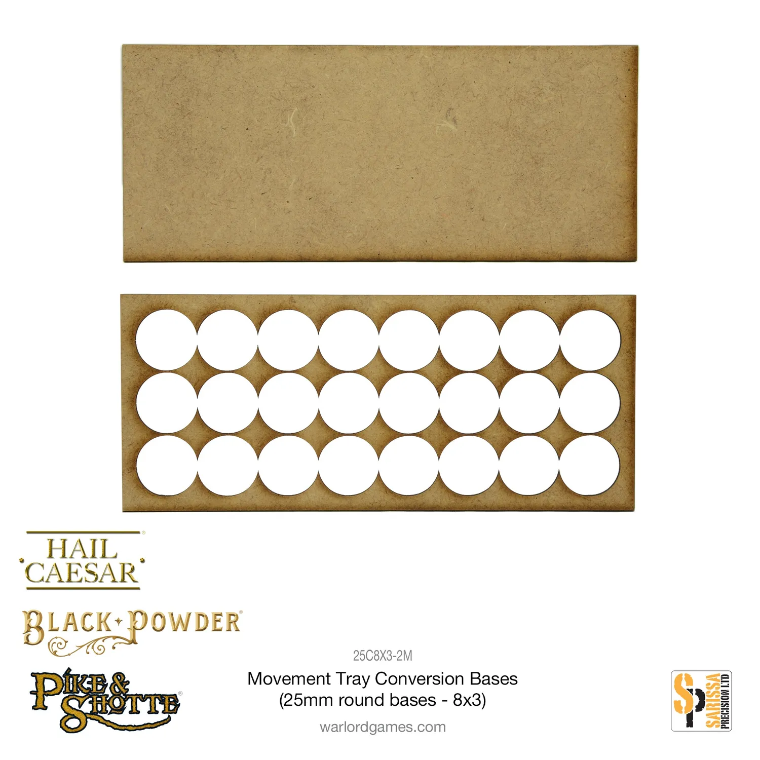 Bolt Action Movement Tray socle 25mm 8x3 MDF