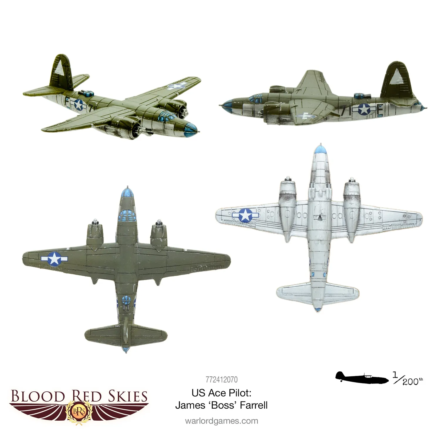 Bolt Action Blood Red Skies US Ace Pilot James Farrell avion