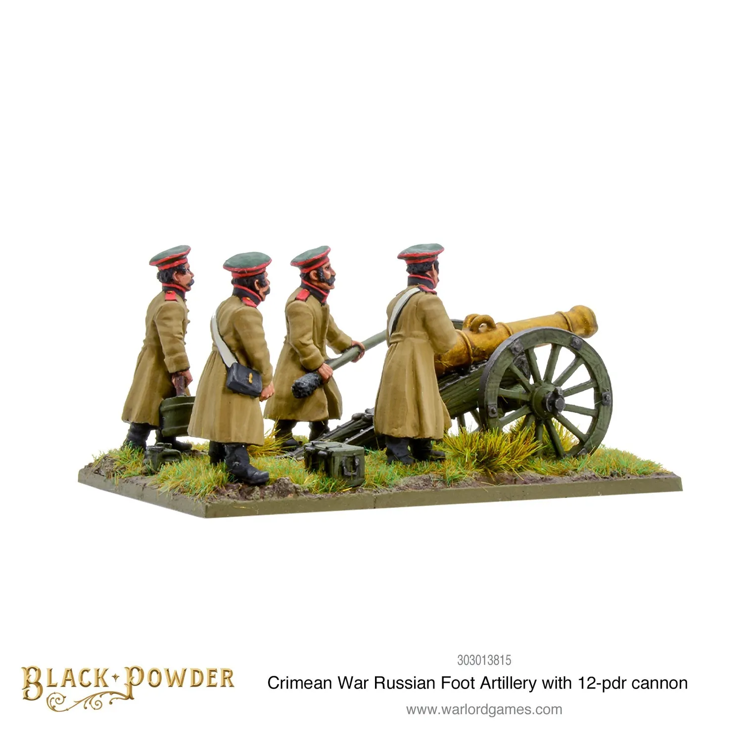 Warlord Games Crimean War Russian foot artillery with 12-pdr cannon figurine métal