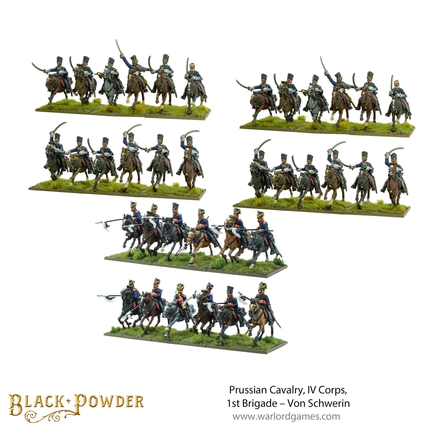 Black Powder Prussian Cavalry Von Schwerin brigade résine