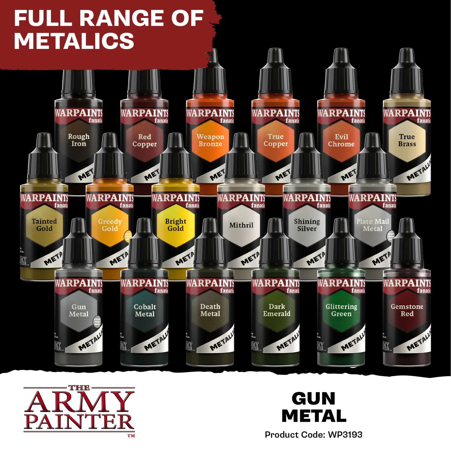 Army Painter Warpaints Fanatic Gun Metal métallique 18ml