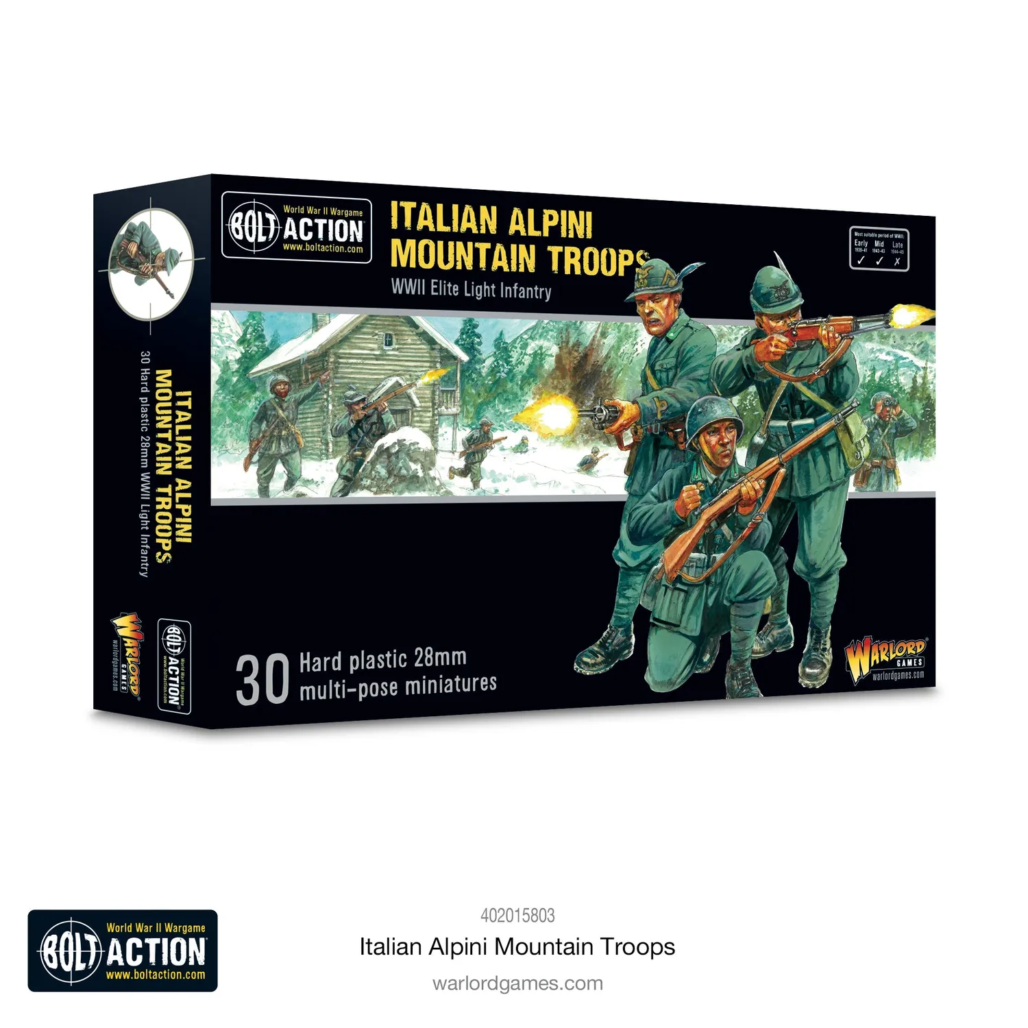 Bolt Action Italian Alpini Mountain Troops figurines 30 soldats