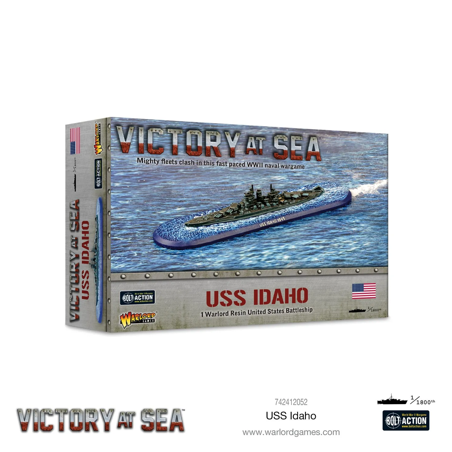 Bolt Action Victory at Sea USS Idaho cuirassé résine
