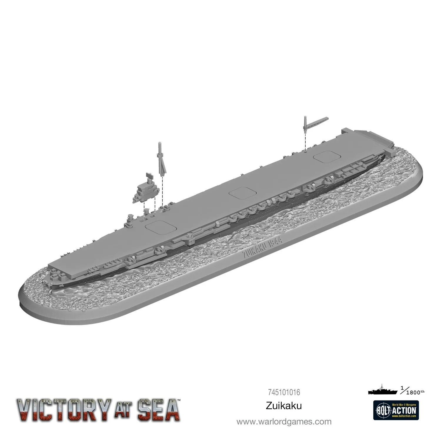 Bolt Action Victory at Sea Zuikaku porte-avions résine