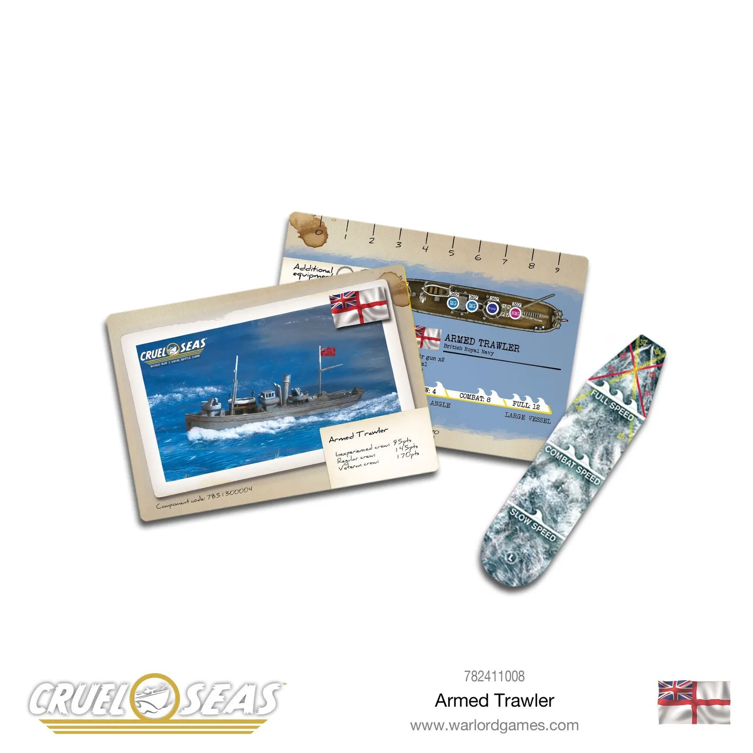 Bolt Action Cruel Seas Armed Trawler chalutier armé résine métal