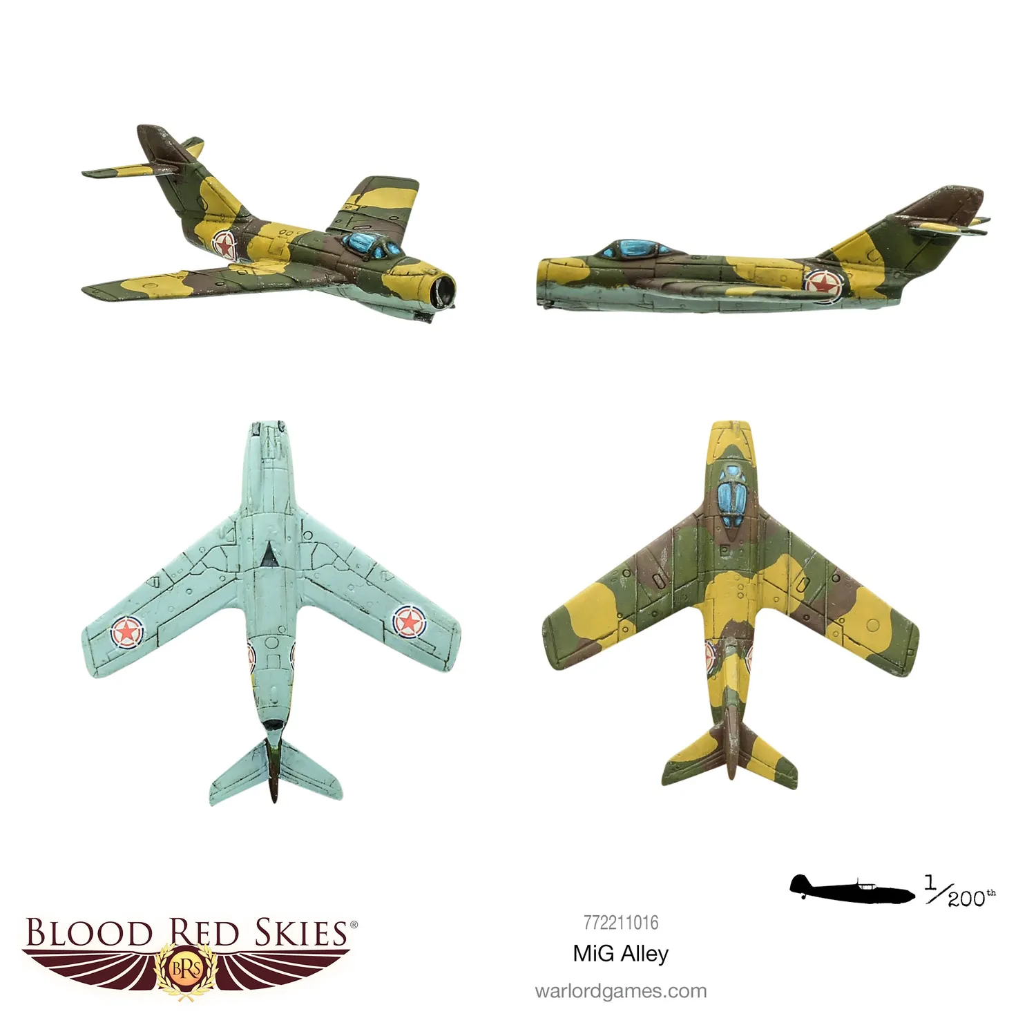 Bolt Action Blood Red Skies MiG Alley! avions 4 résine