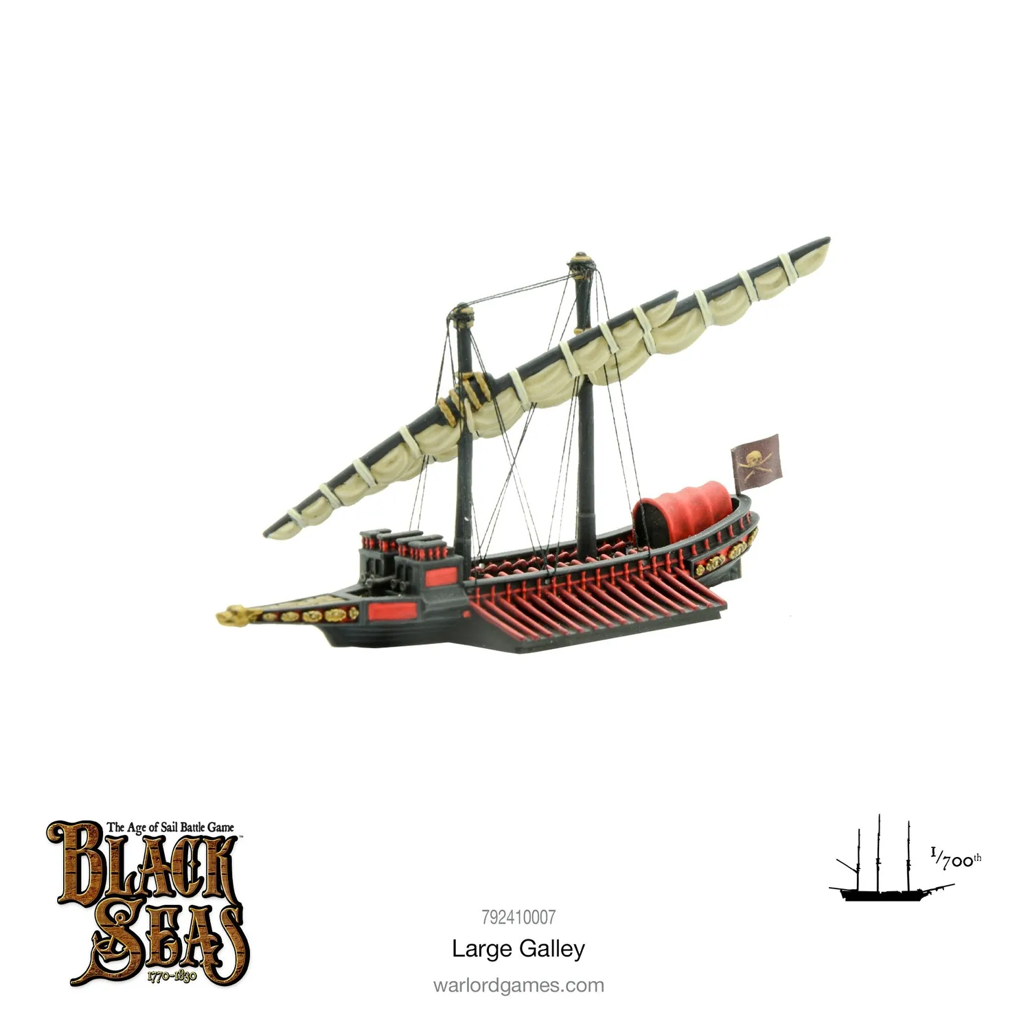 Bolt Action Black Seas Large Galley navire en résine et métal