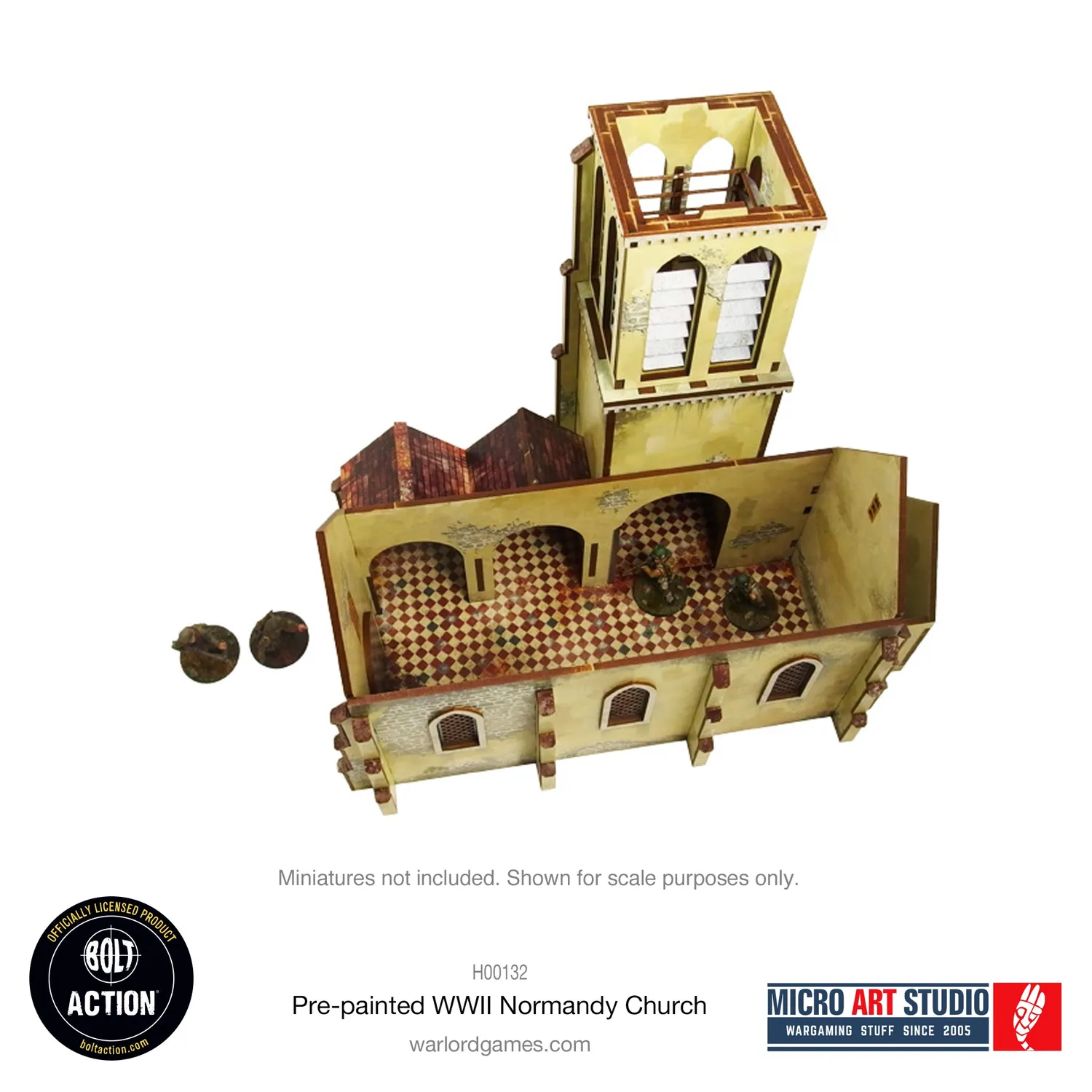 Bolt Action Pre-painted WW2 Normandy Church décor prépeint 28-30 mm