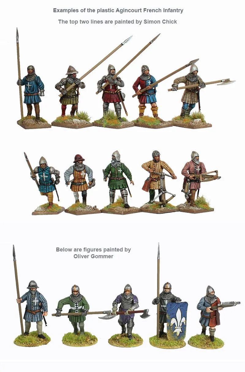 Bolt Action Agincourt French Infantry figurines plastique 42 médiéval