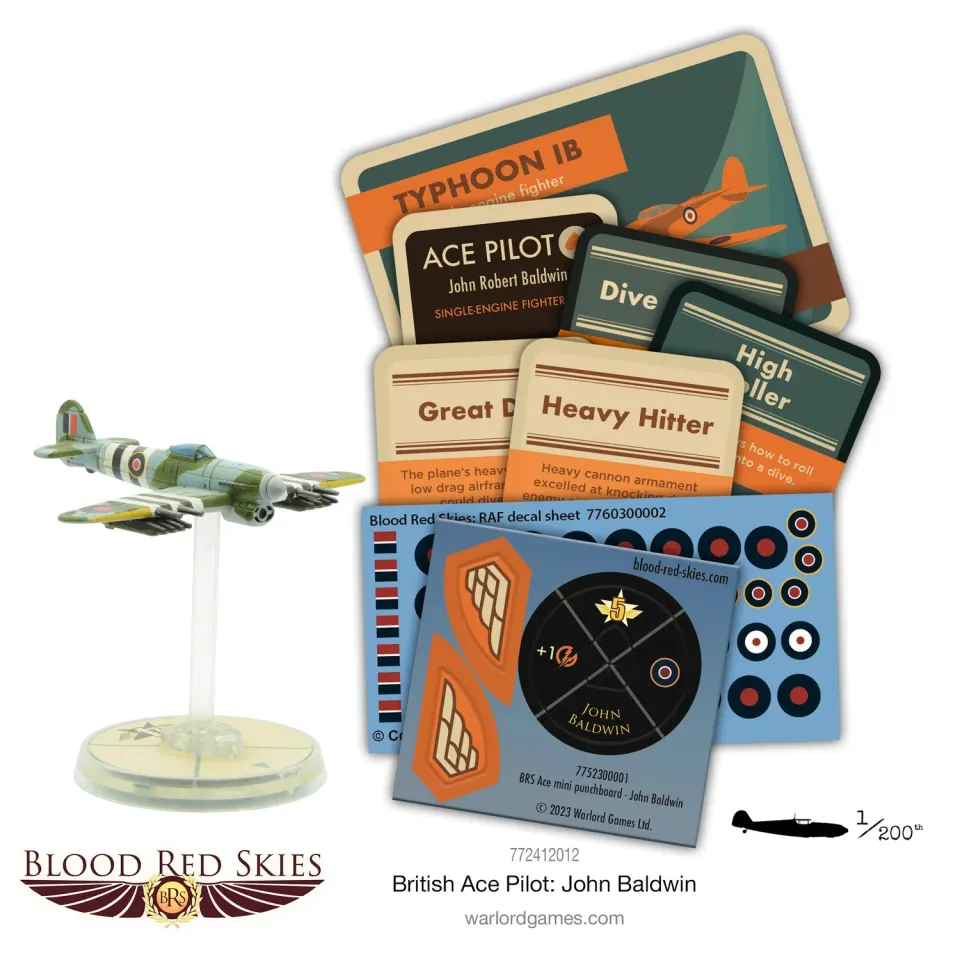 Bolt Action Blood Red Skies John Baldwin Typhoon avion résine