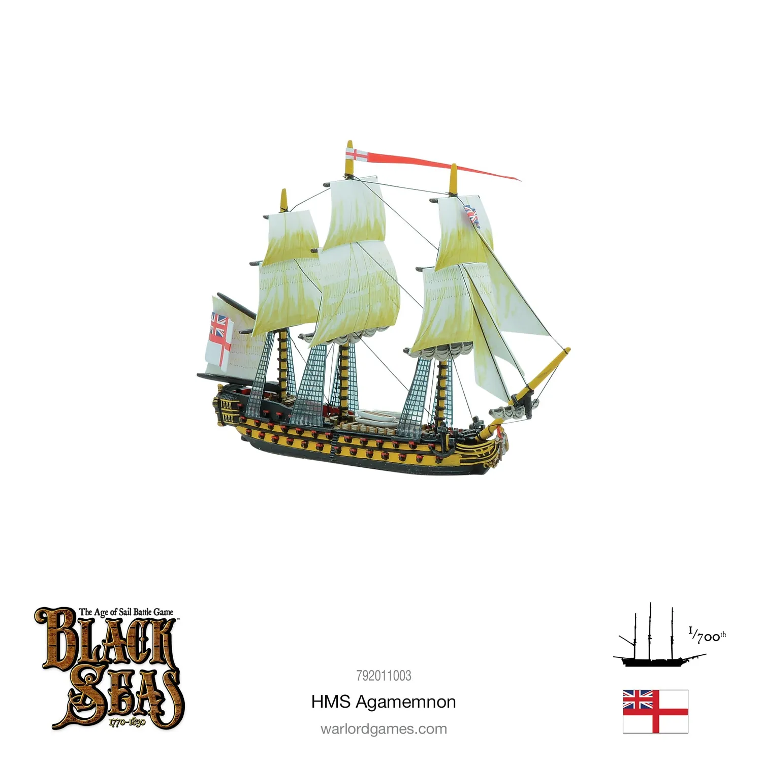 Warlord Games Black Seas HMS Agamemnon navire résine